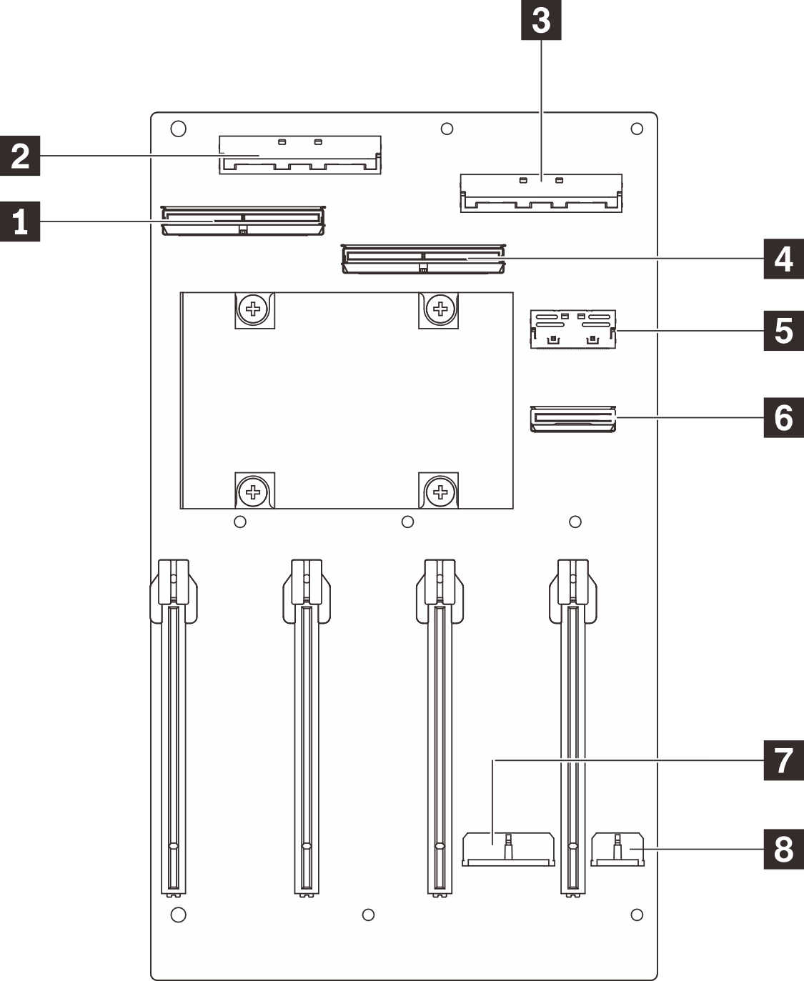 Switched GPU distribution board connectors