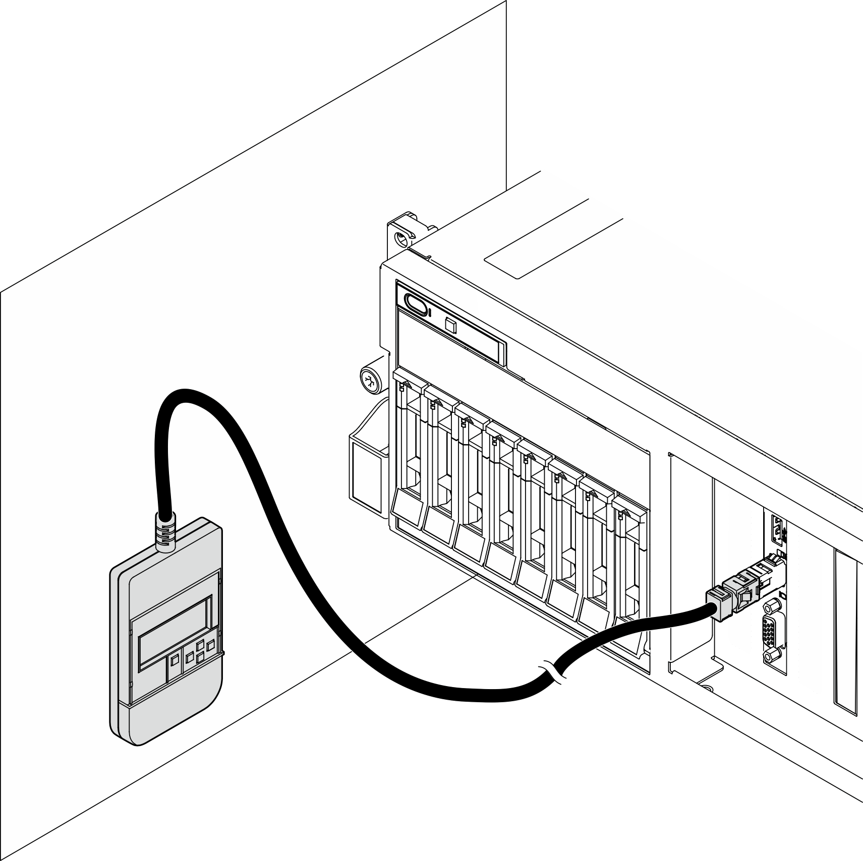 Attaching the external diagnostics handset to a metal surface