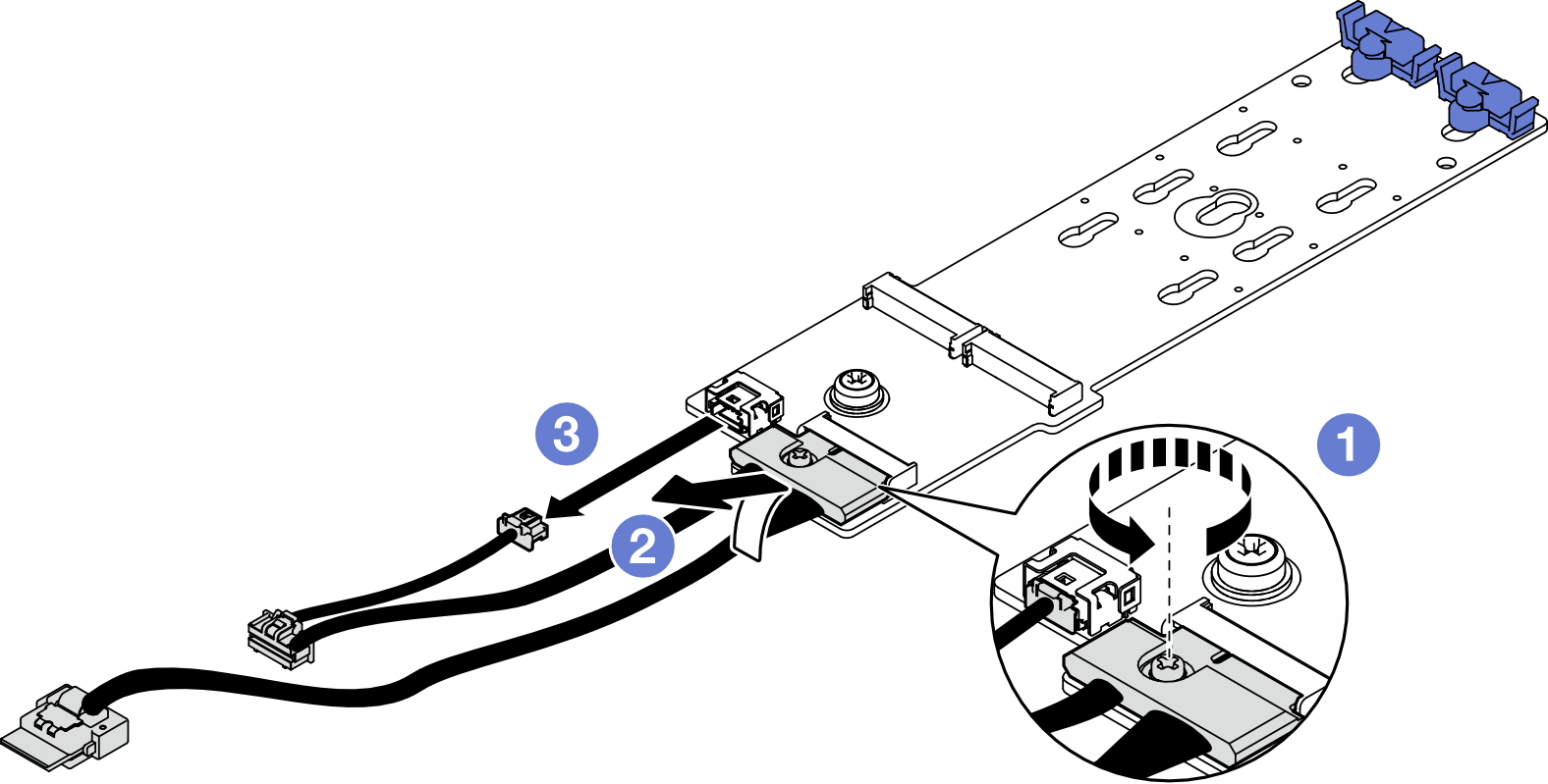 SATA/NVMe or NVMe RAID M.2 backplane cable disconnection