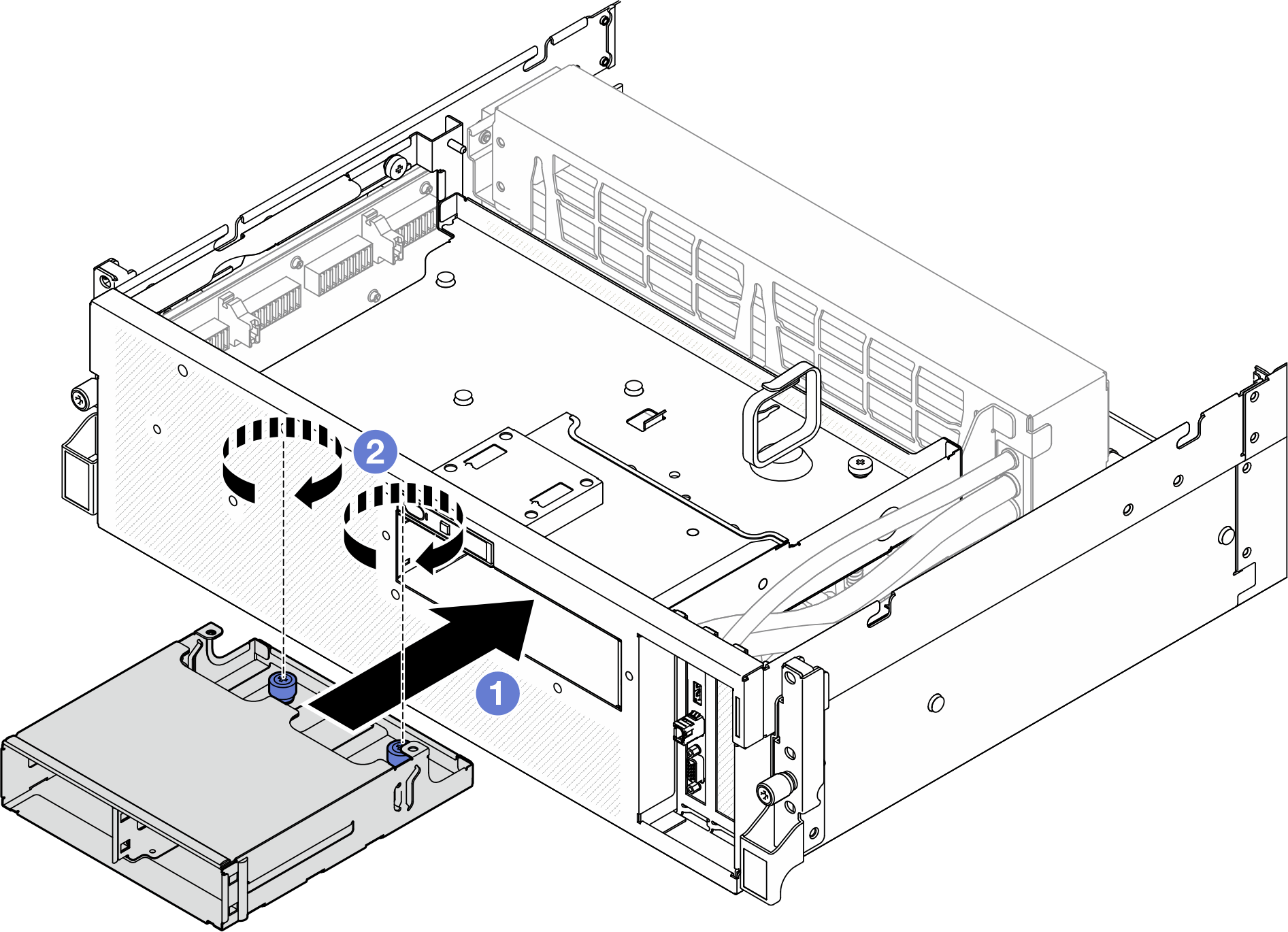 2.5-inch drive cage installation