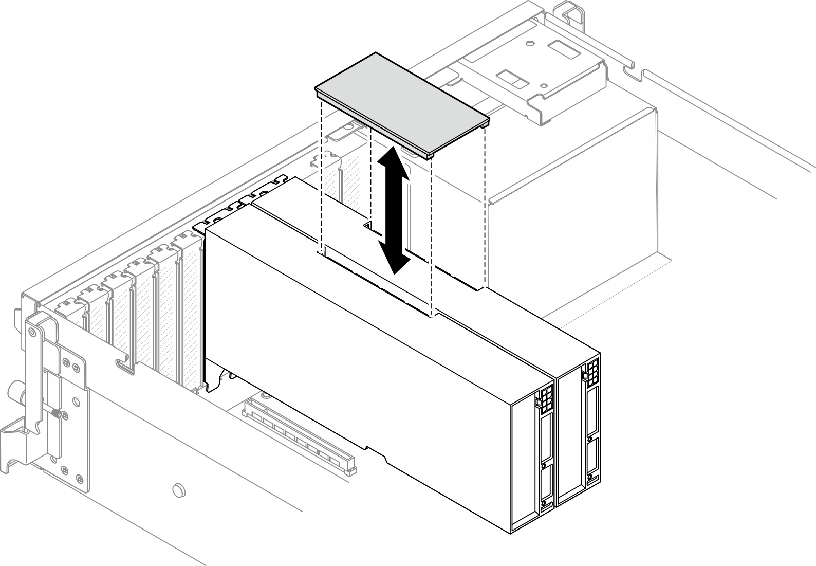 GPU adapter link bridge installation — 2-way link bridge