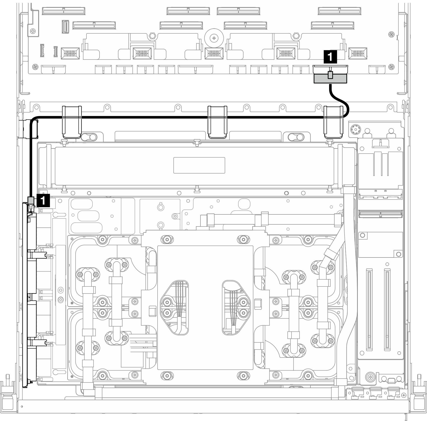 Interposer card power cable routing