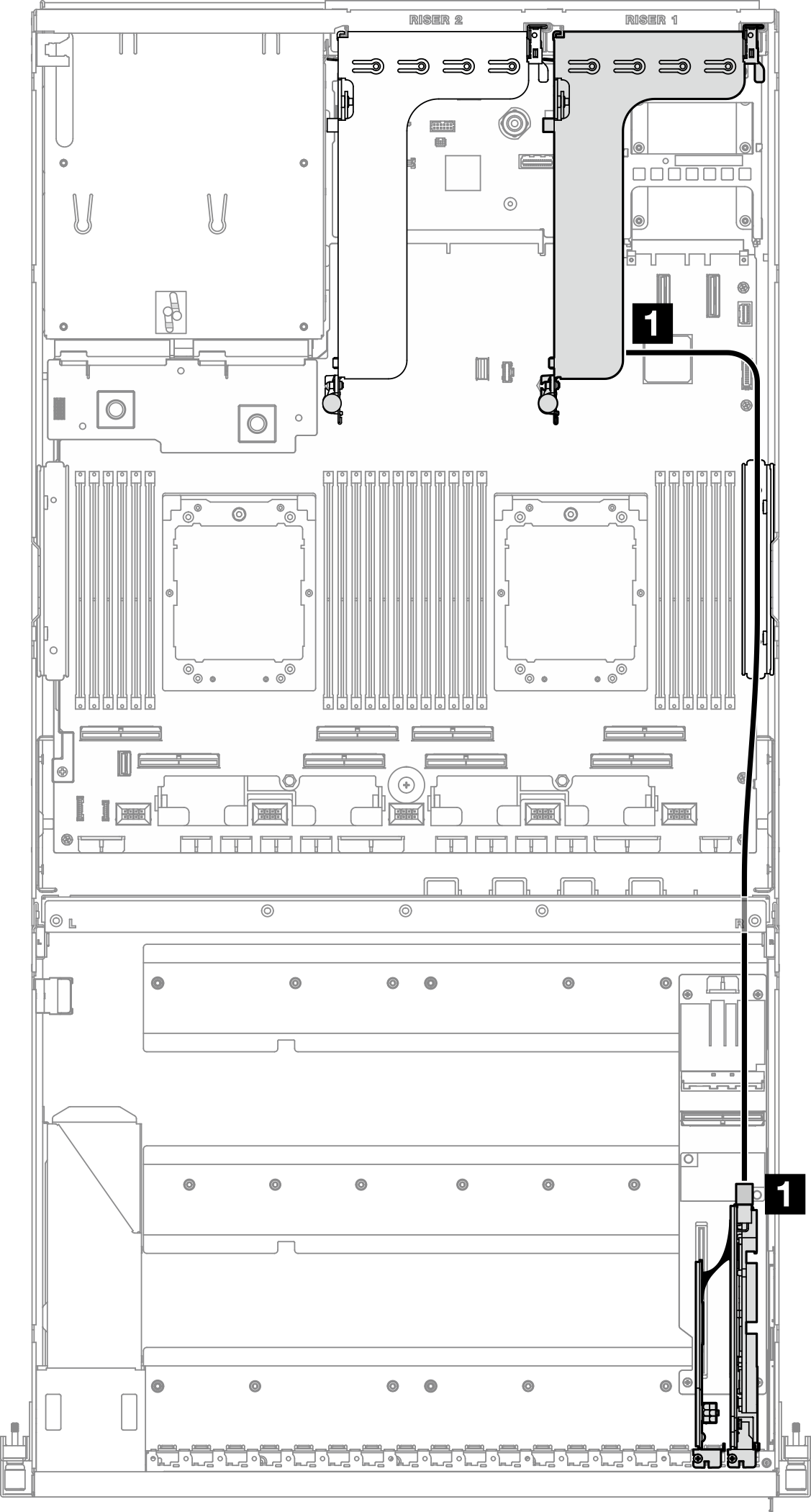 DPU adapter power cable routing