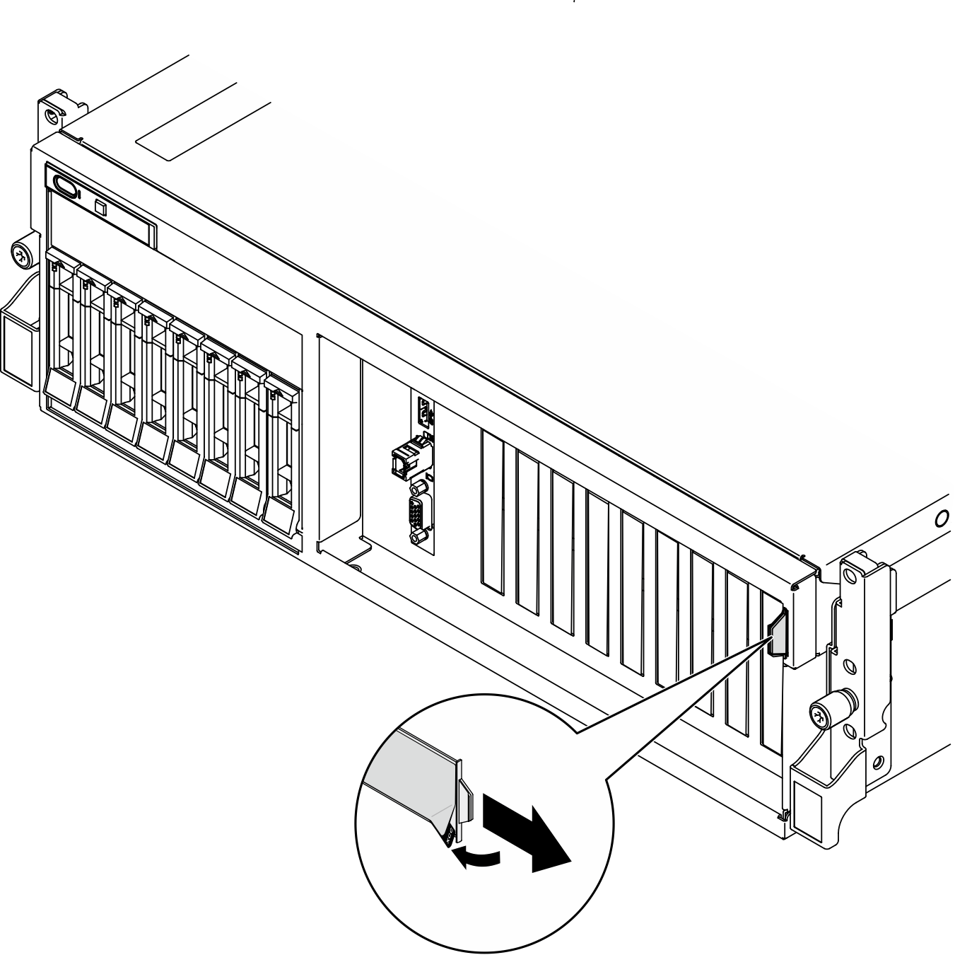 Lenovo XClarity Controller network access label on the pull-out information tab