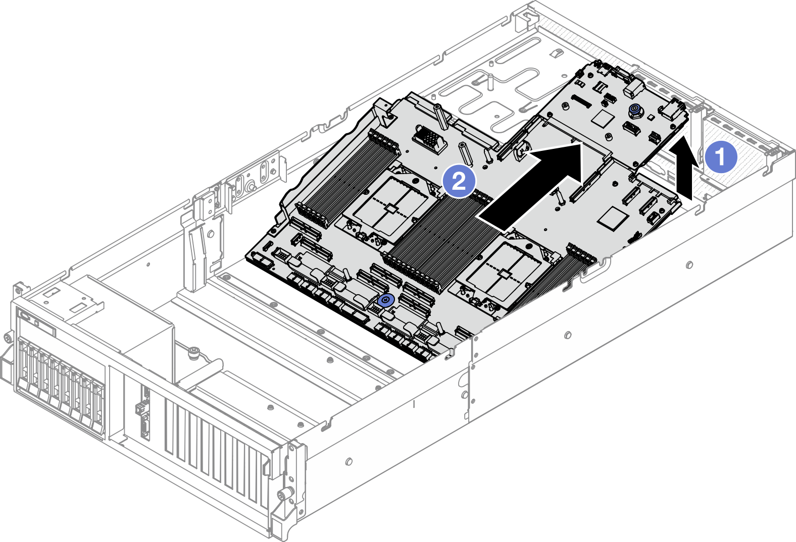 System board assembly removal