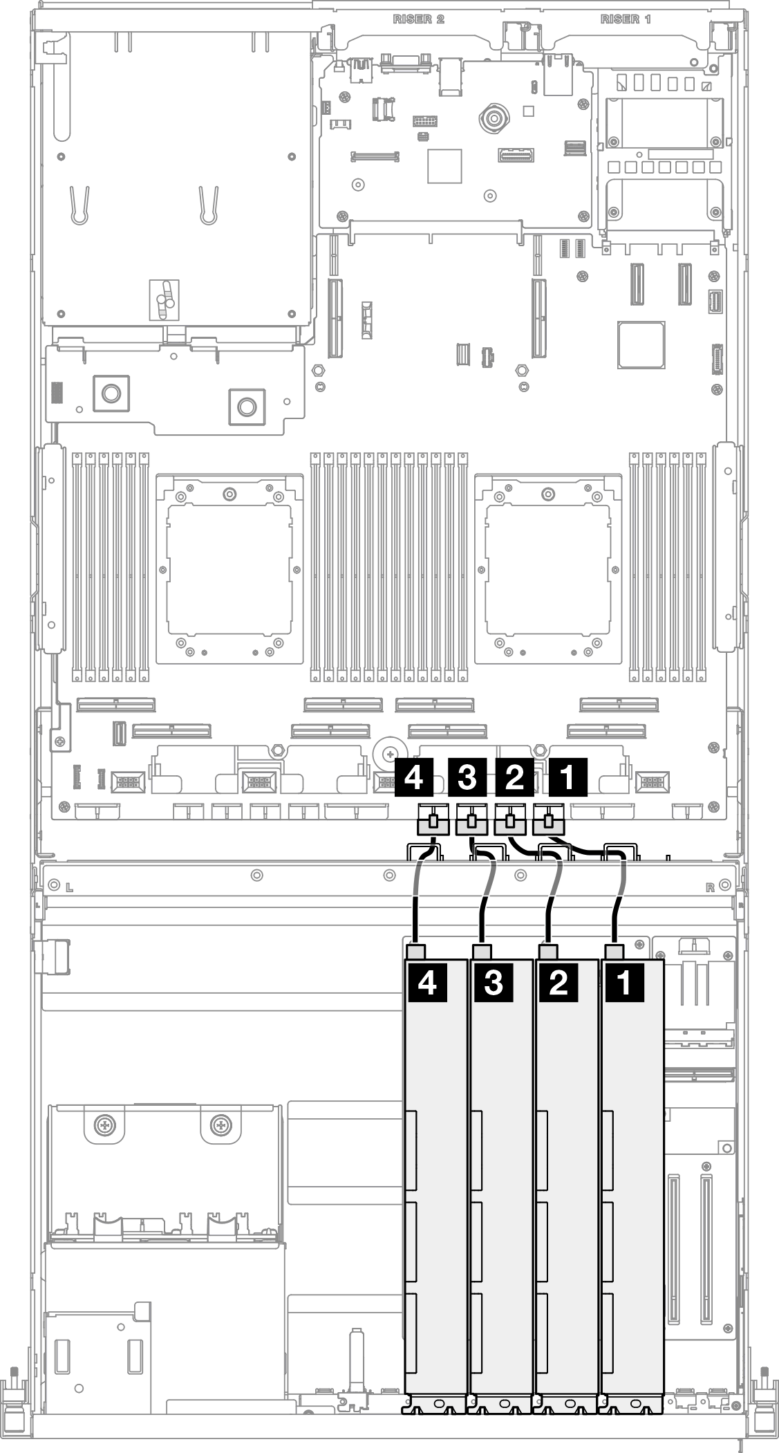 GPU adapter power cable routing