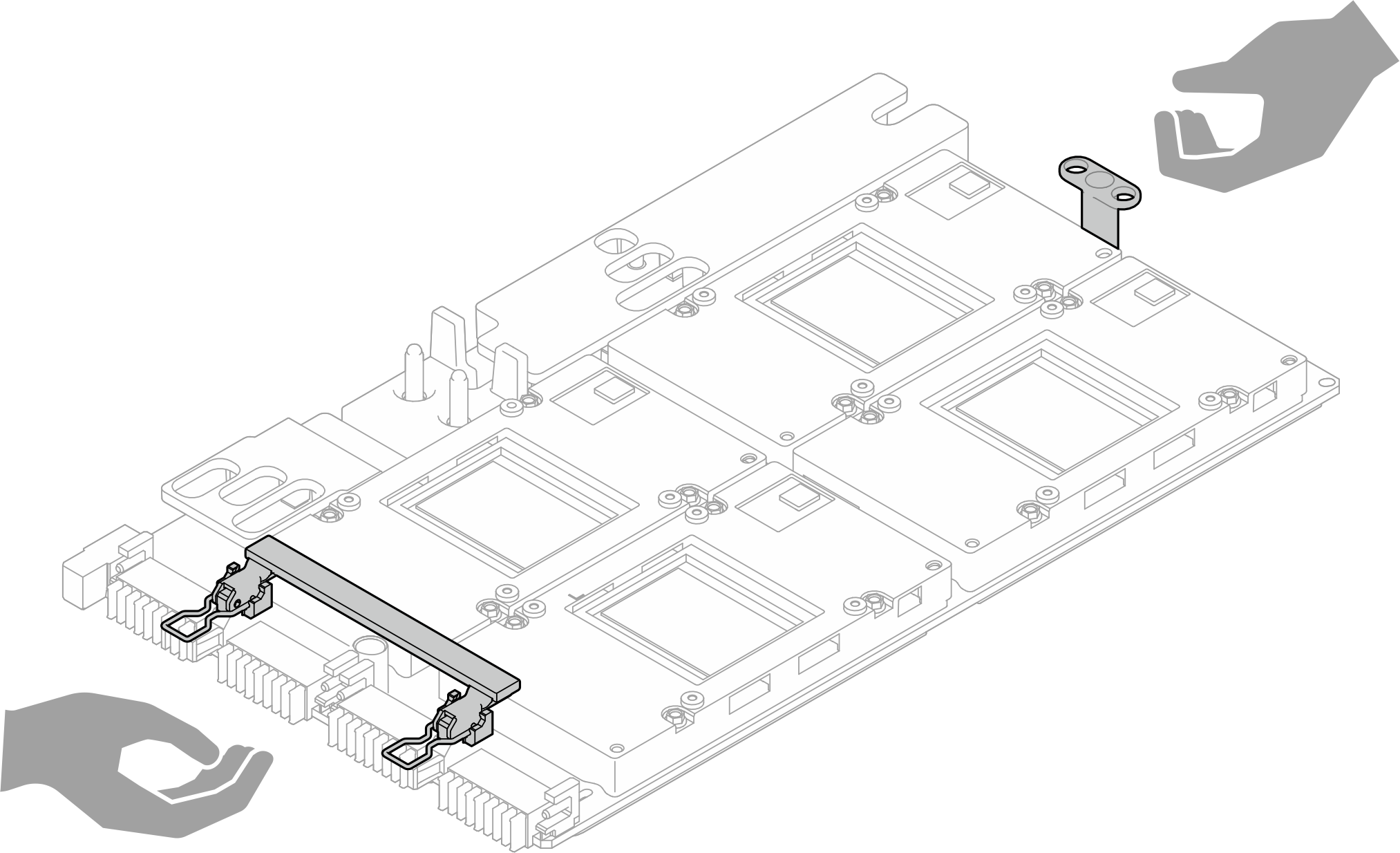 Removing SXM5 GPU 板組件 from the package box