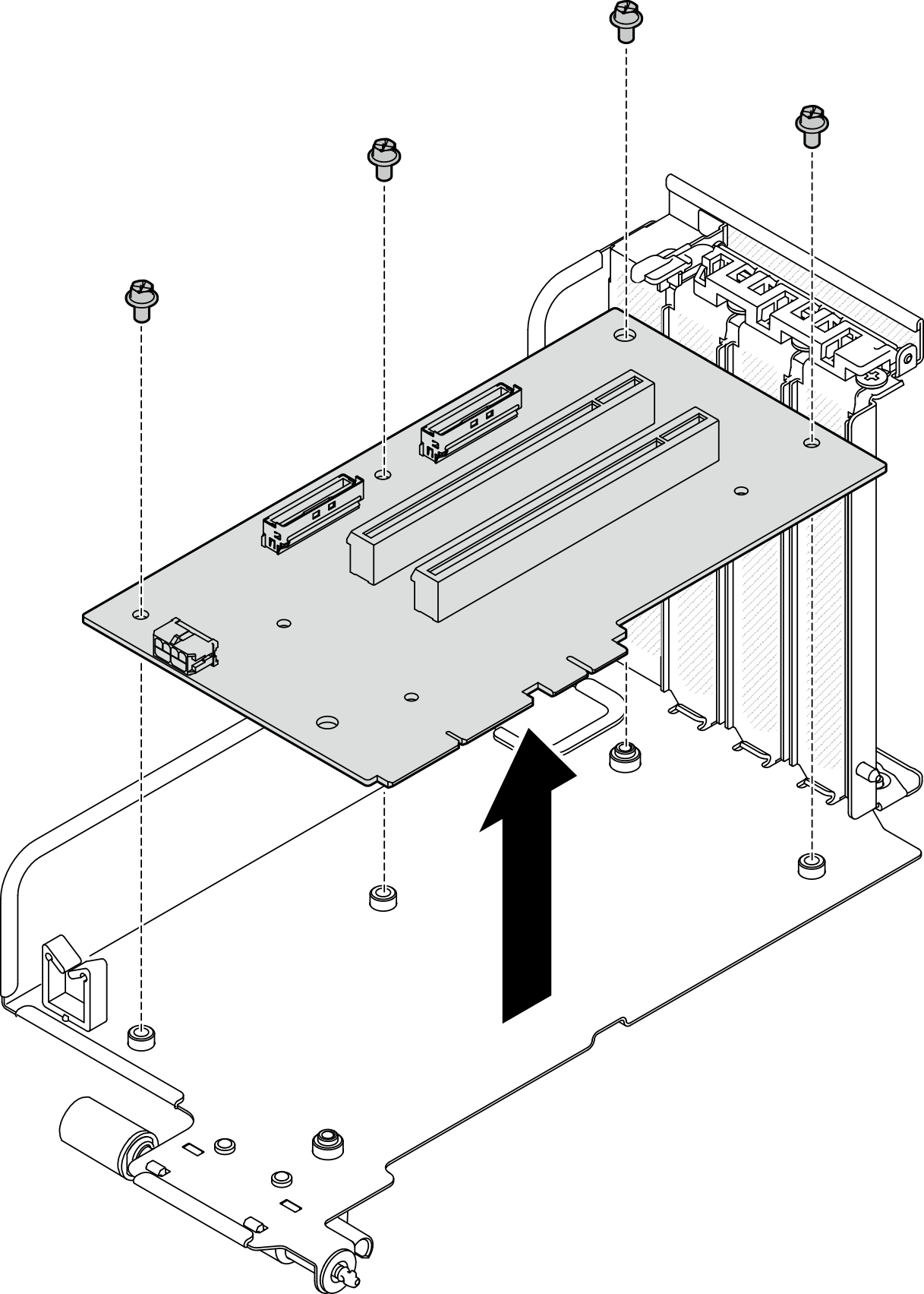 PCIe riser card removal