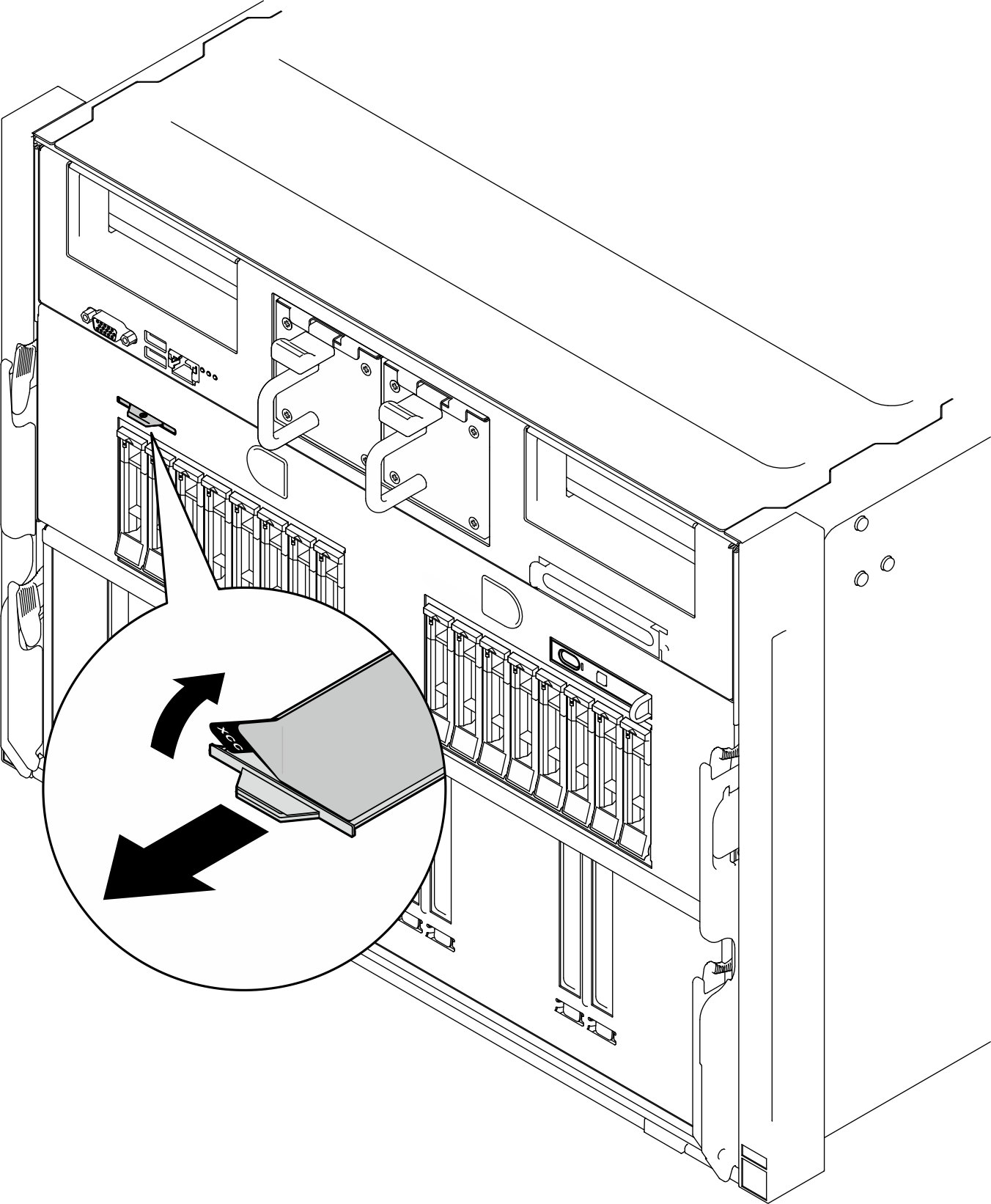 Lenovo XClarity Controller network access label on the pull-out information tab
