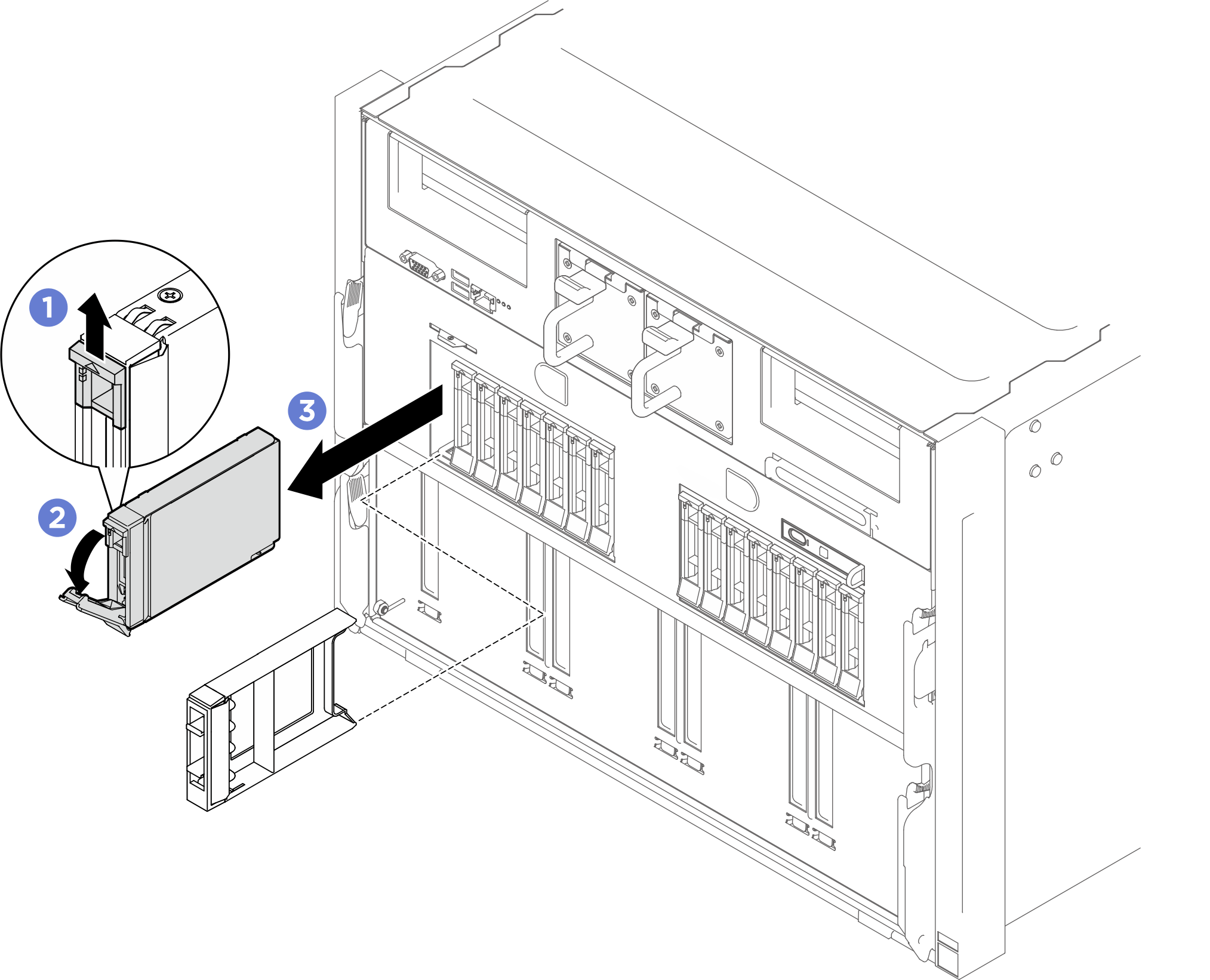 2.5-inch hot-swap drive removal