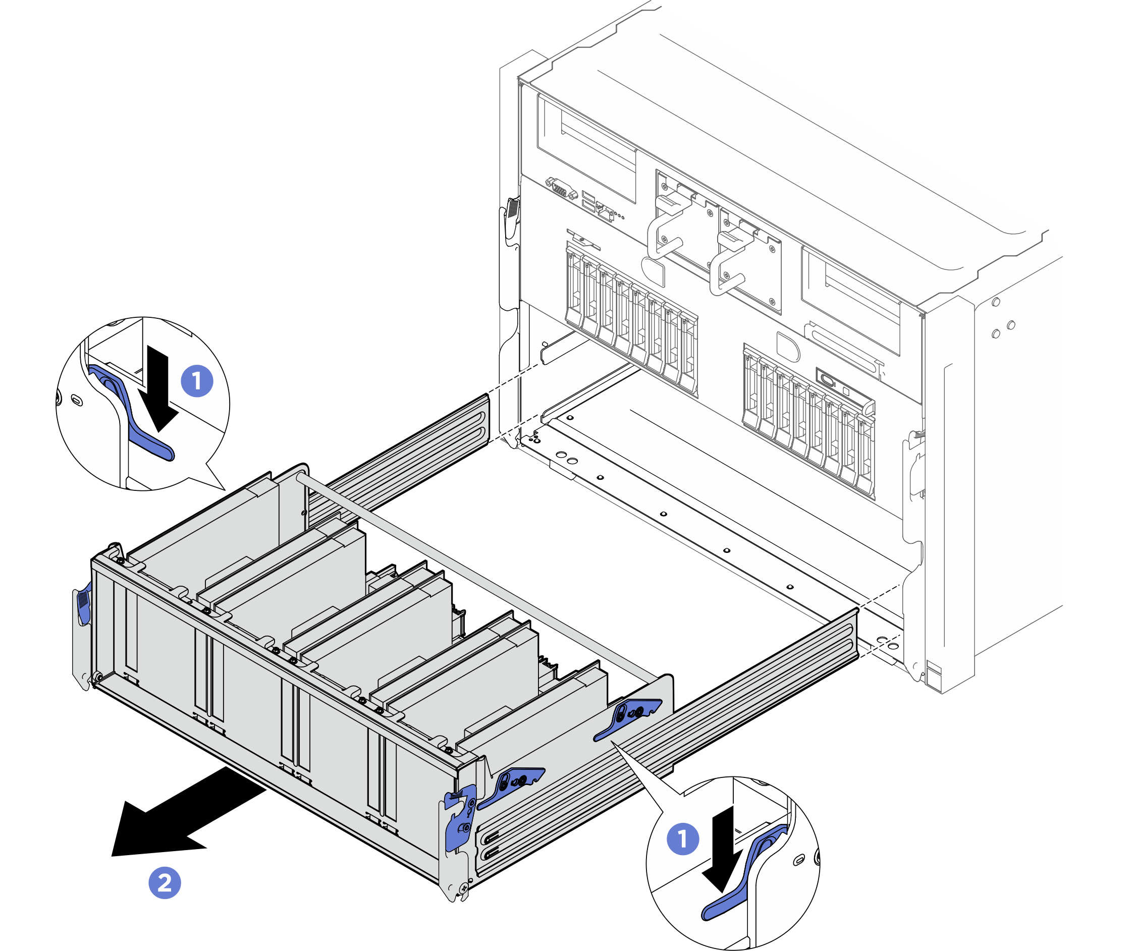 PCIe switch shuttle removal