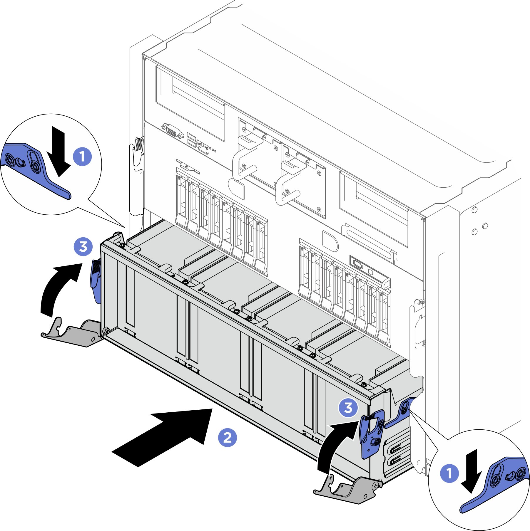 PCIe switch shuttle installation