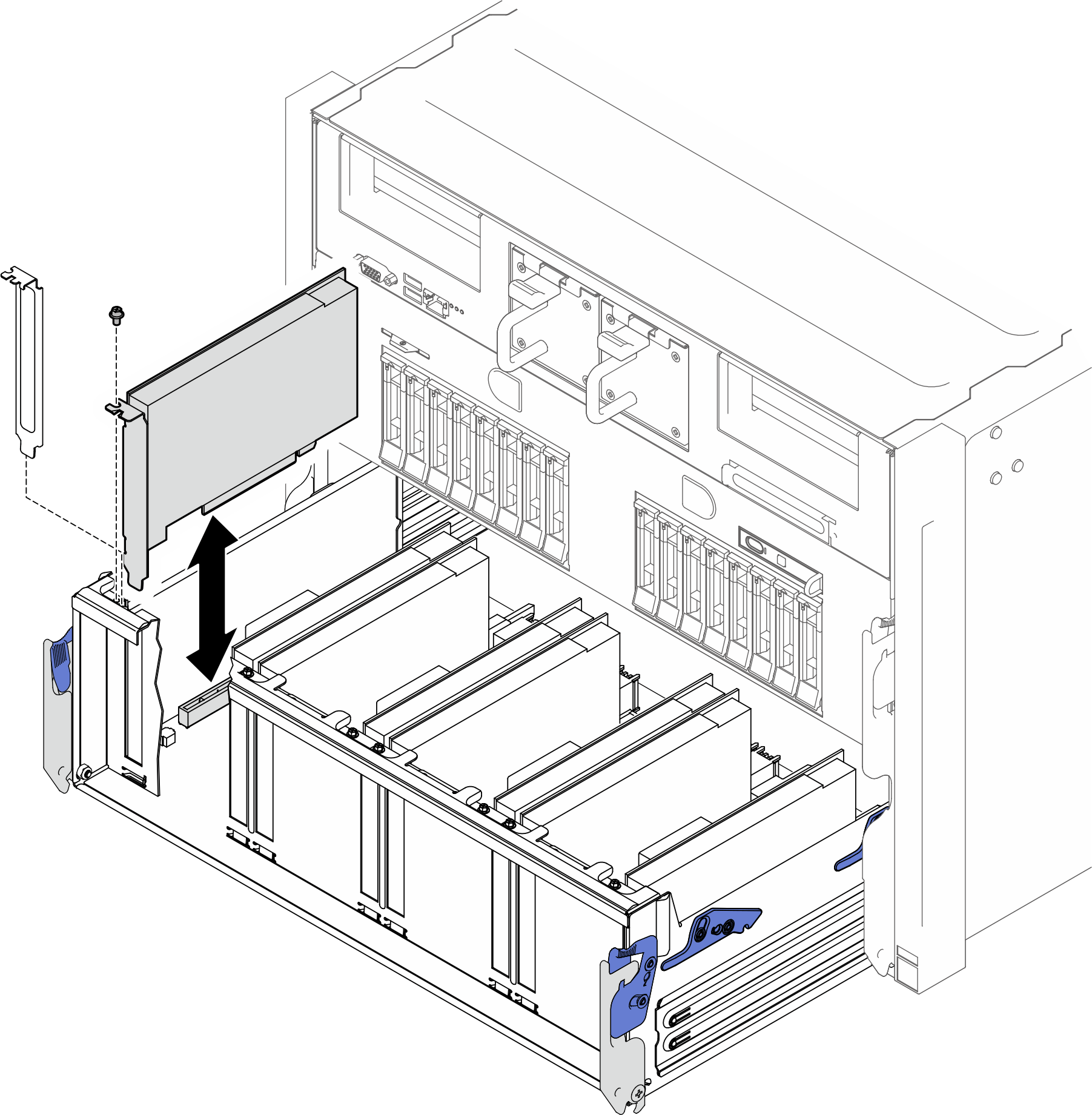 Lower PCIe adapter removal