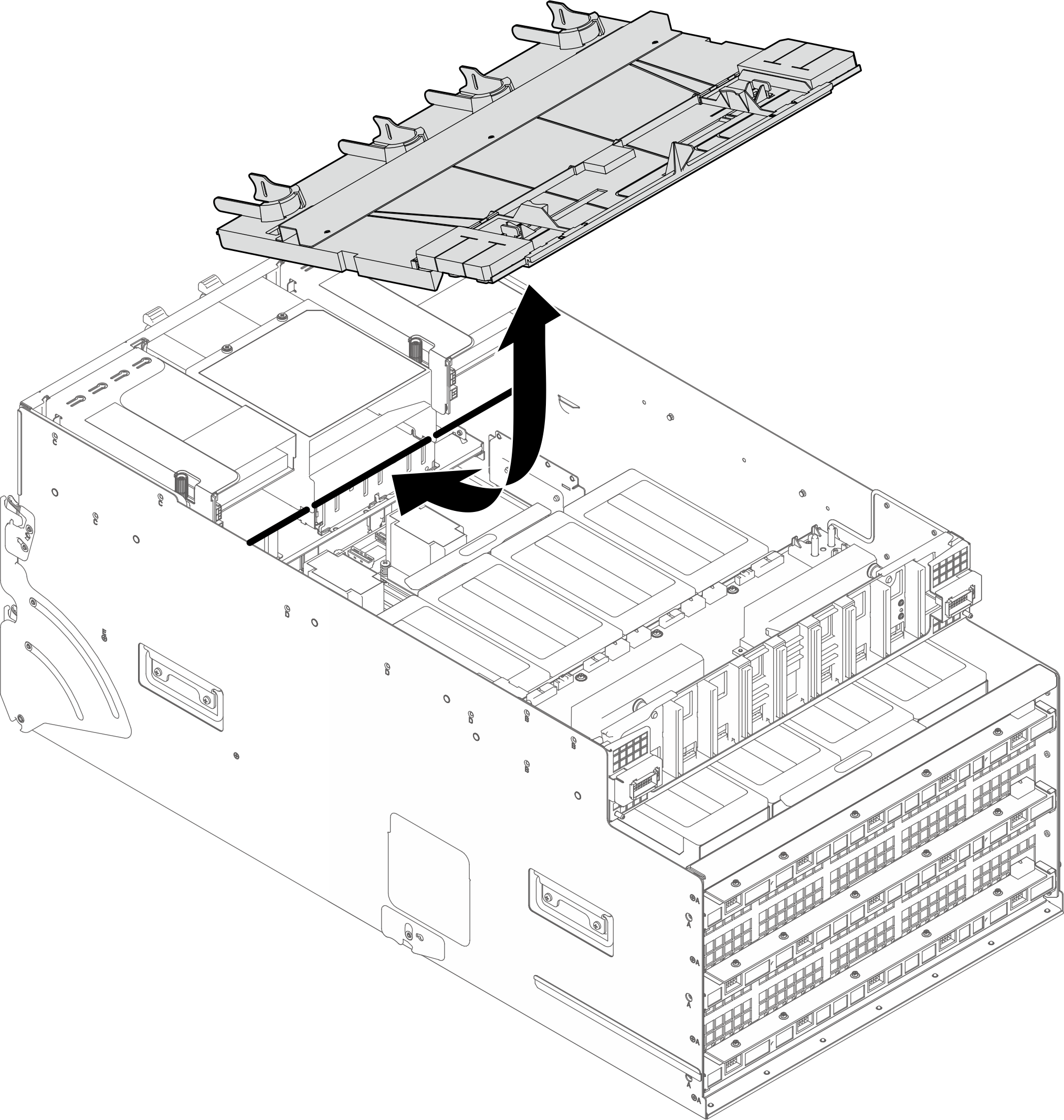 Cable holder frame and baffle assembly removal