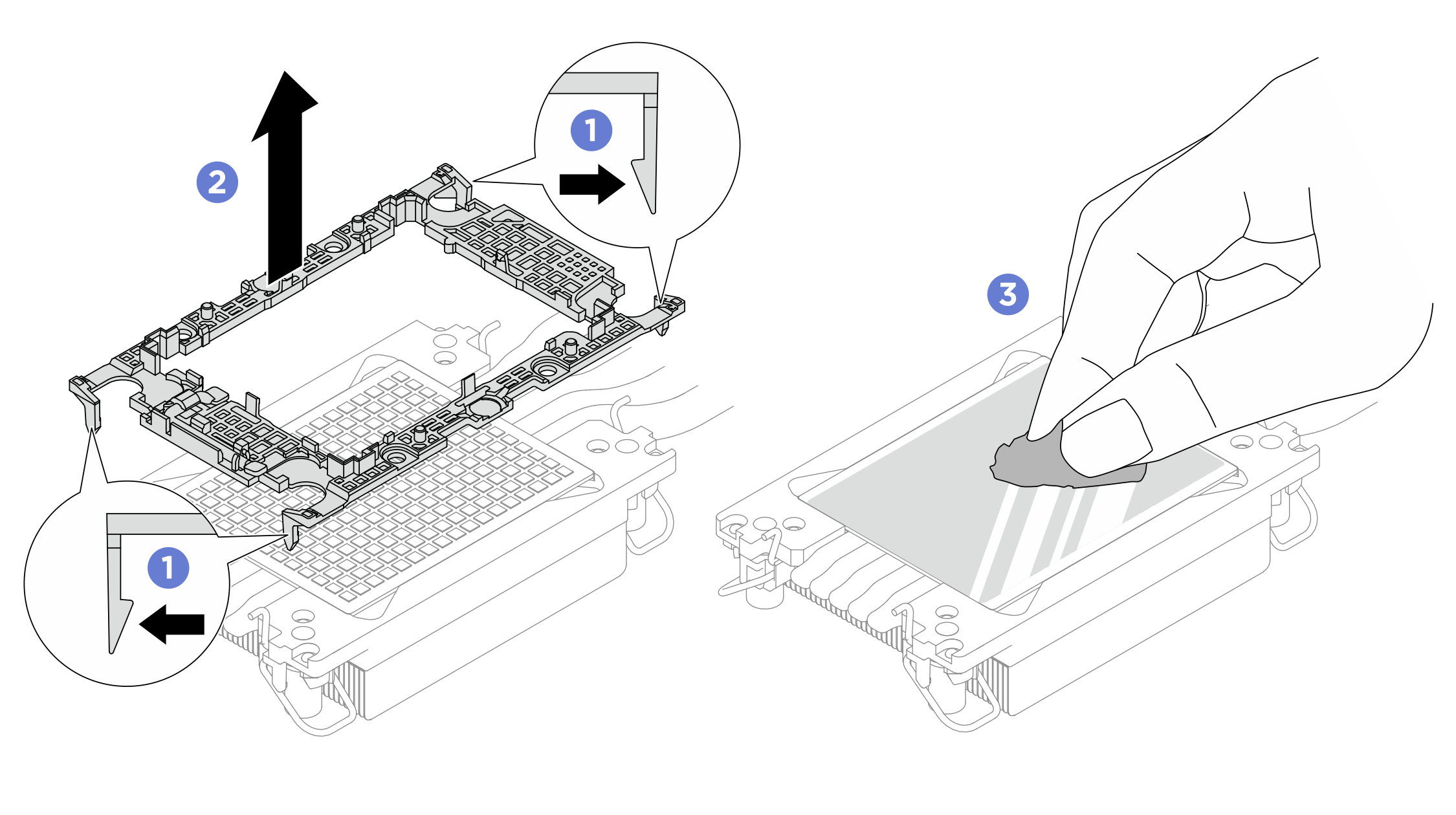 Separating a processor carrier from the heat sink