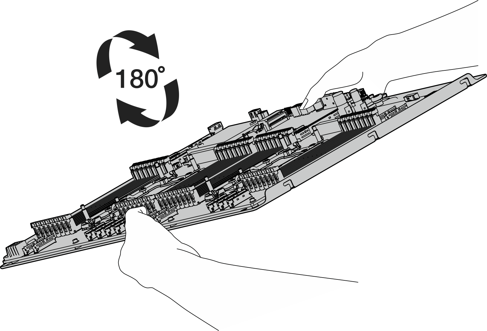 Turning the system board upside down