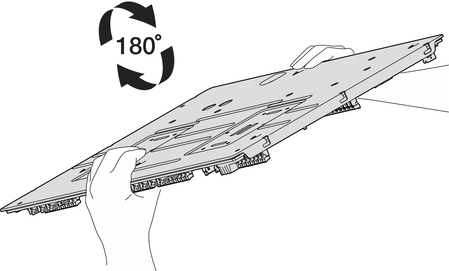 Turning the system board right-side up