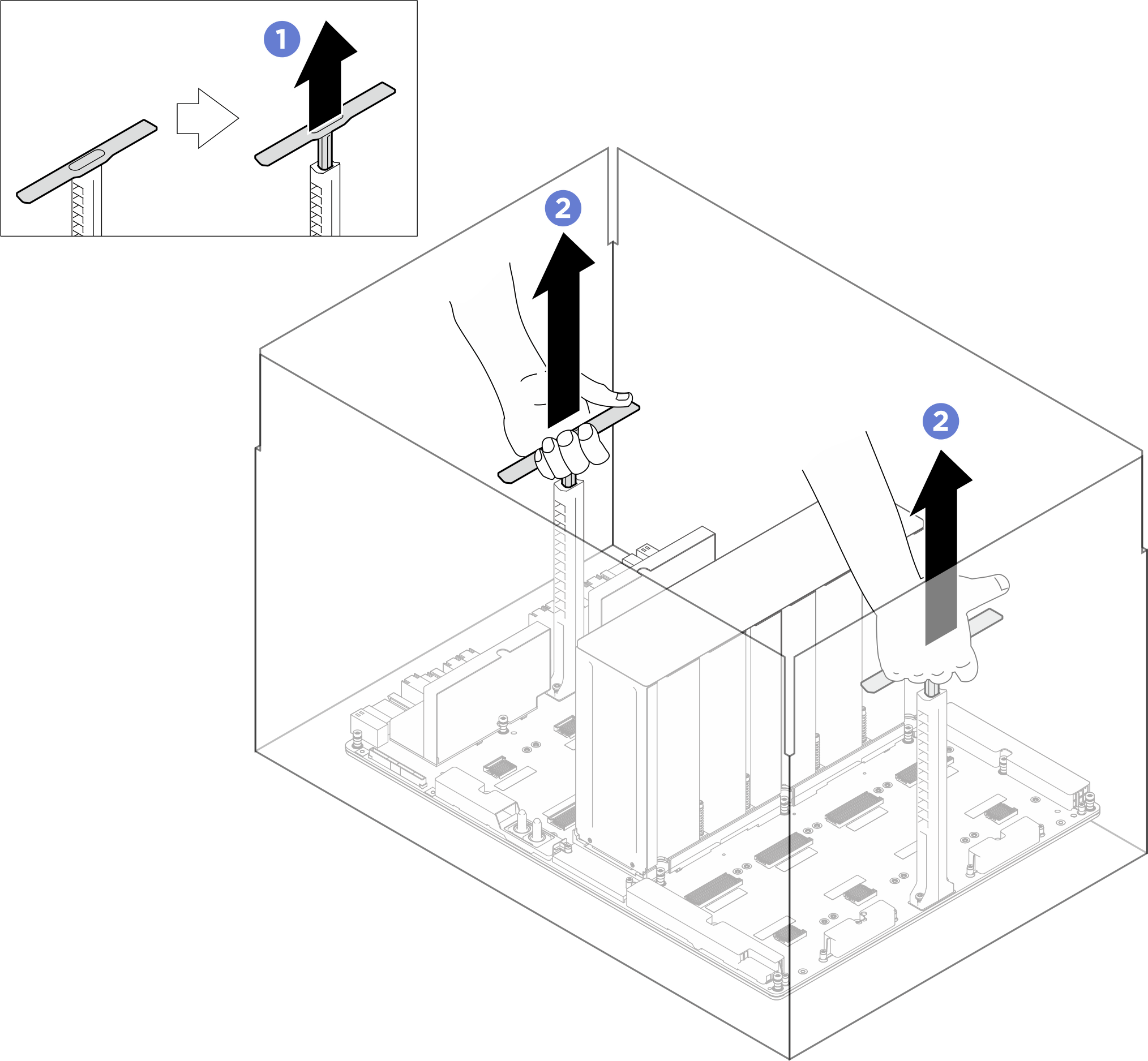 Removing the GPU baseboard from the package box