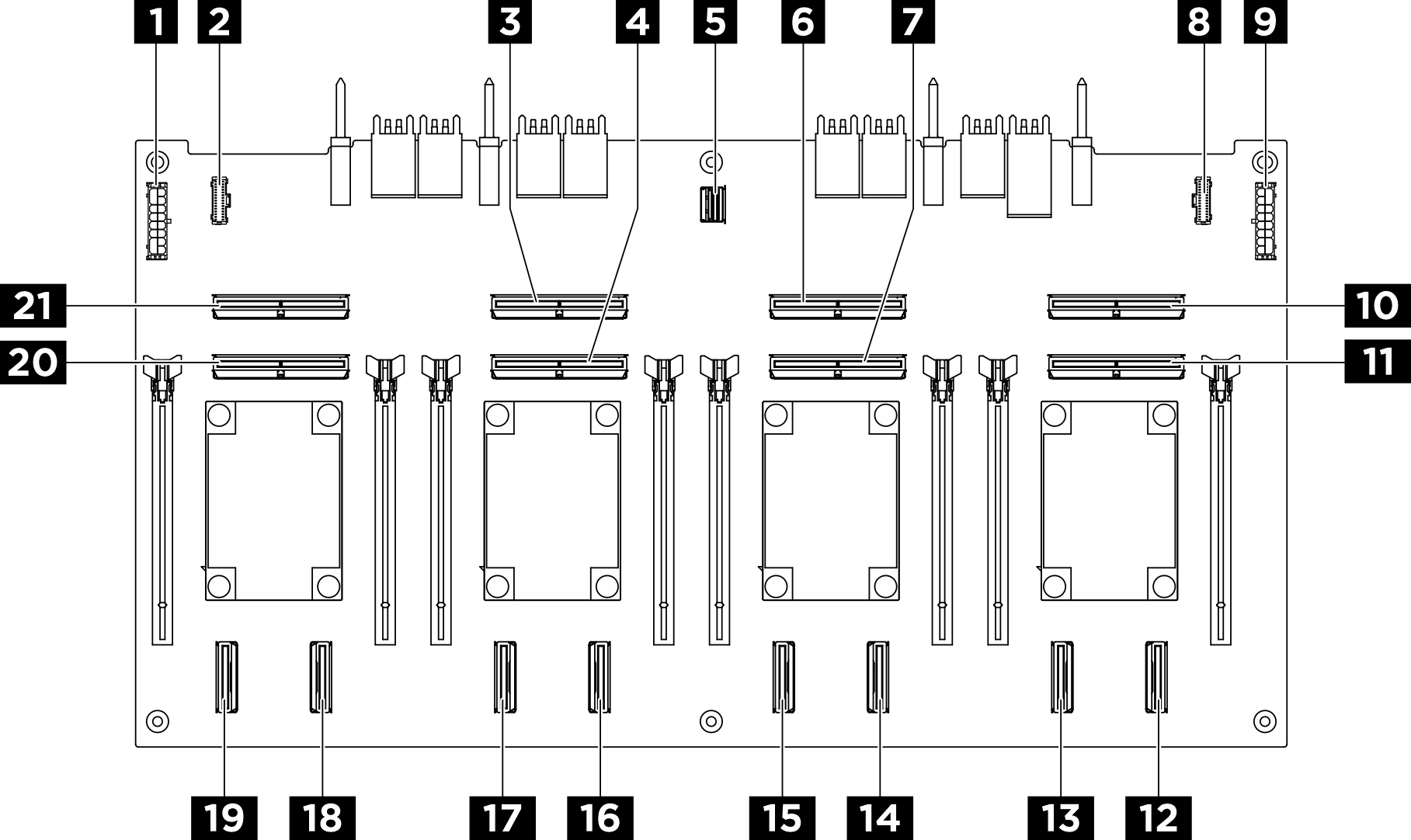 PCIe switch board connectors