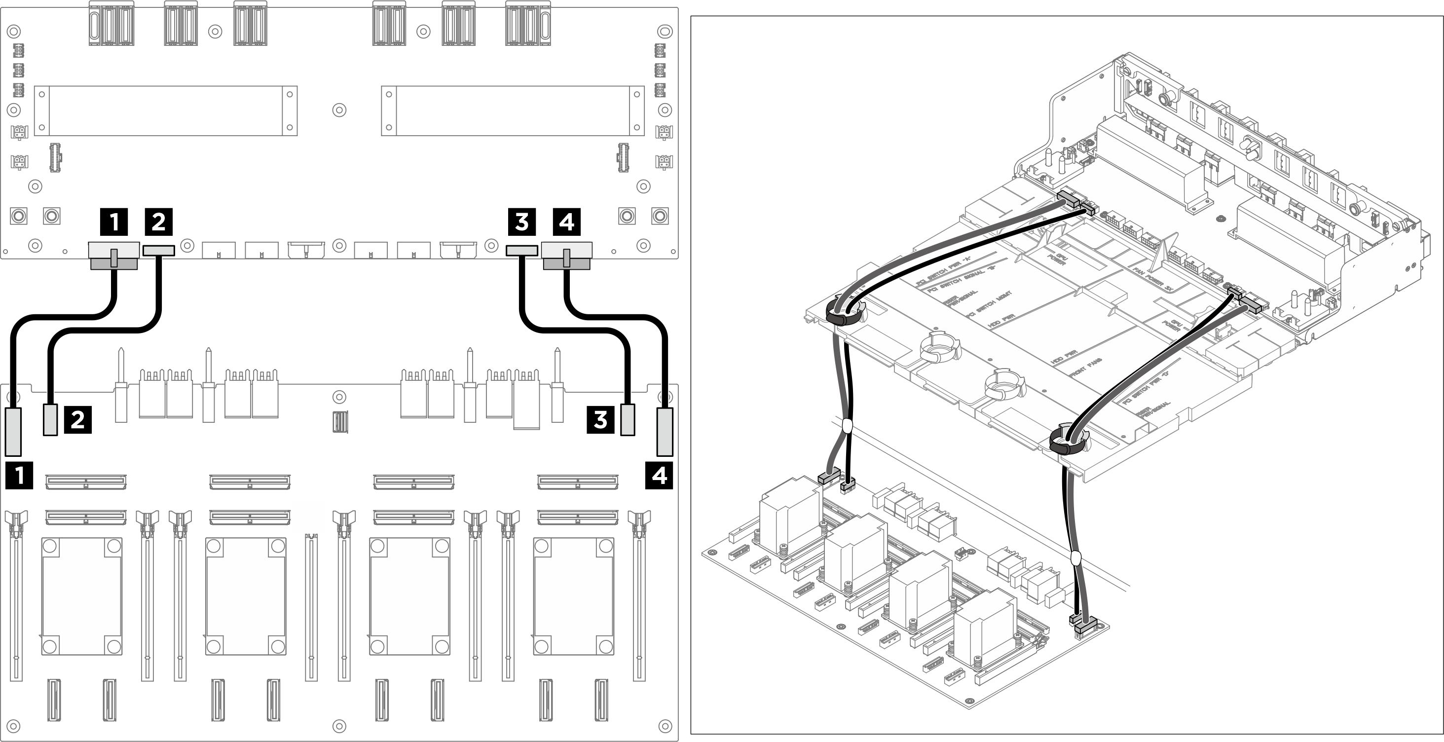 Power and sideband cable routing