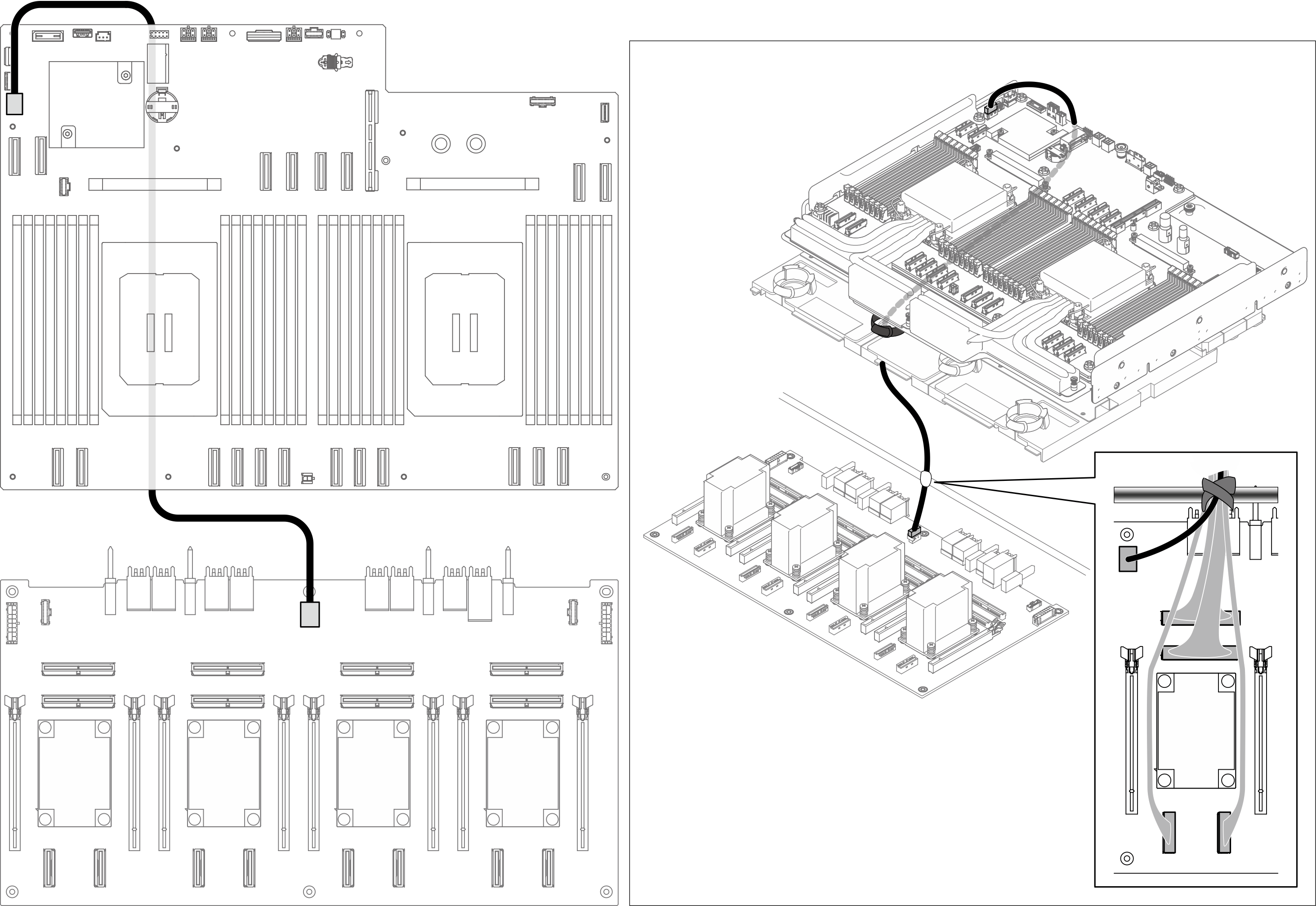 GPU management cable routing