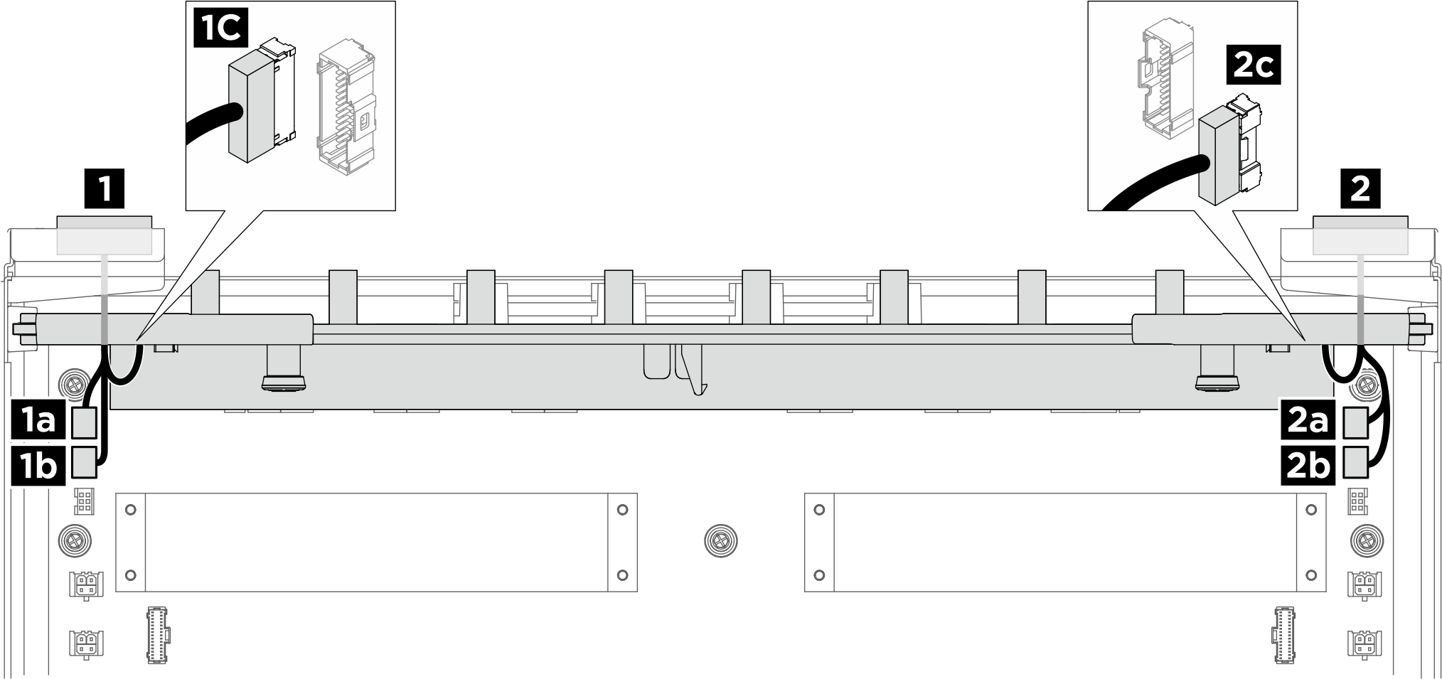 Rear auxiliary fan cable routing