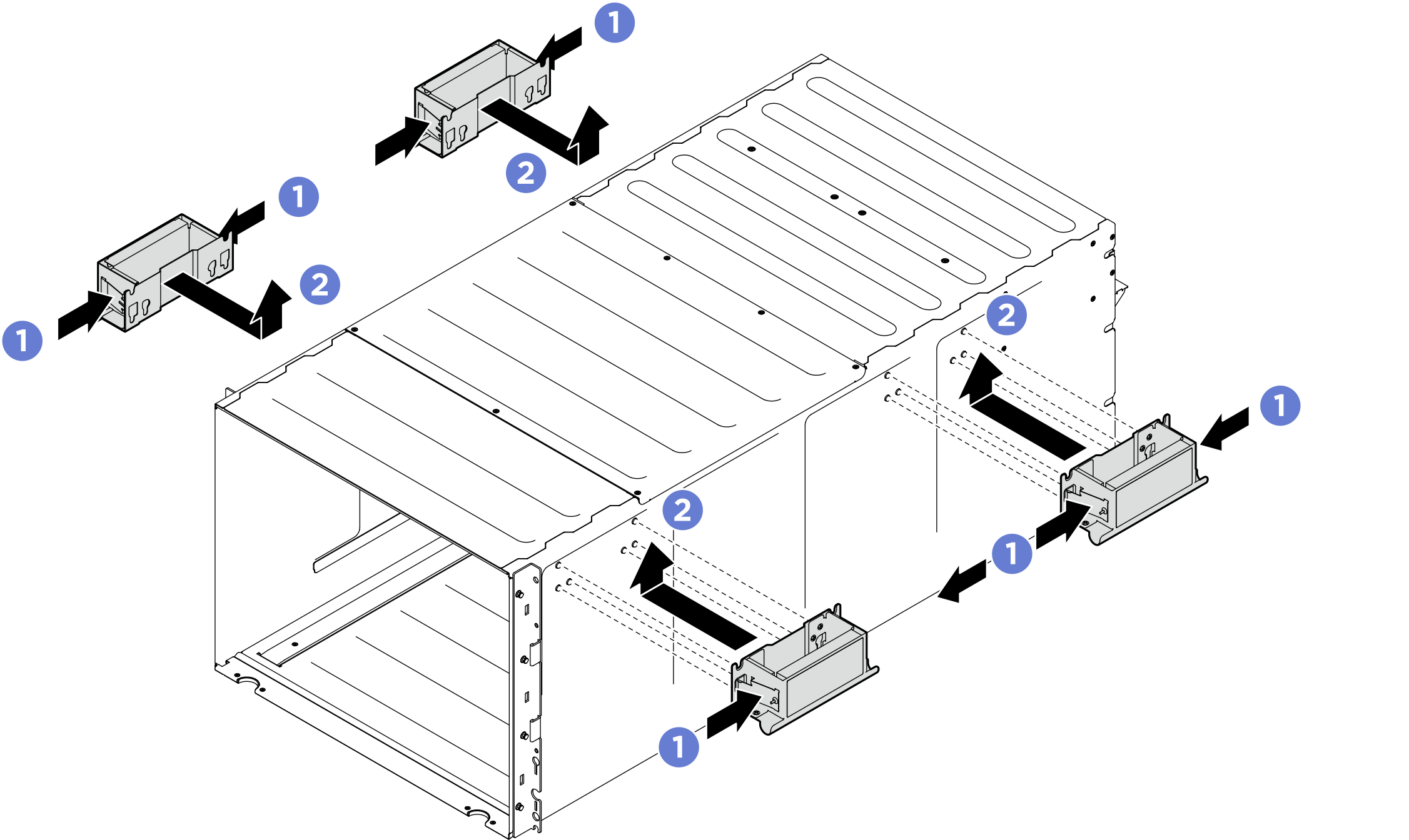 Attaching four handles
