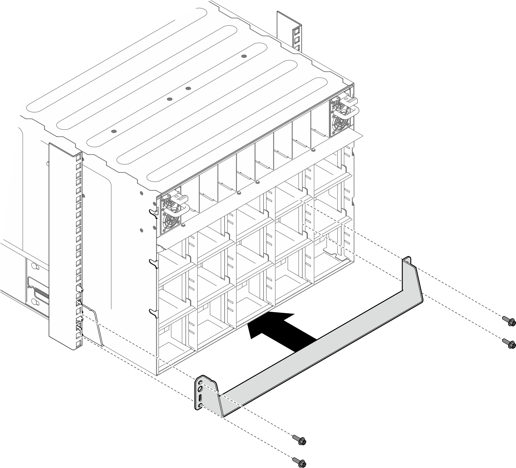 Lower support bracket installation