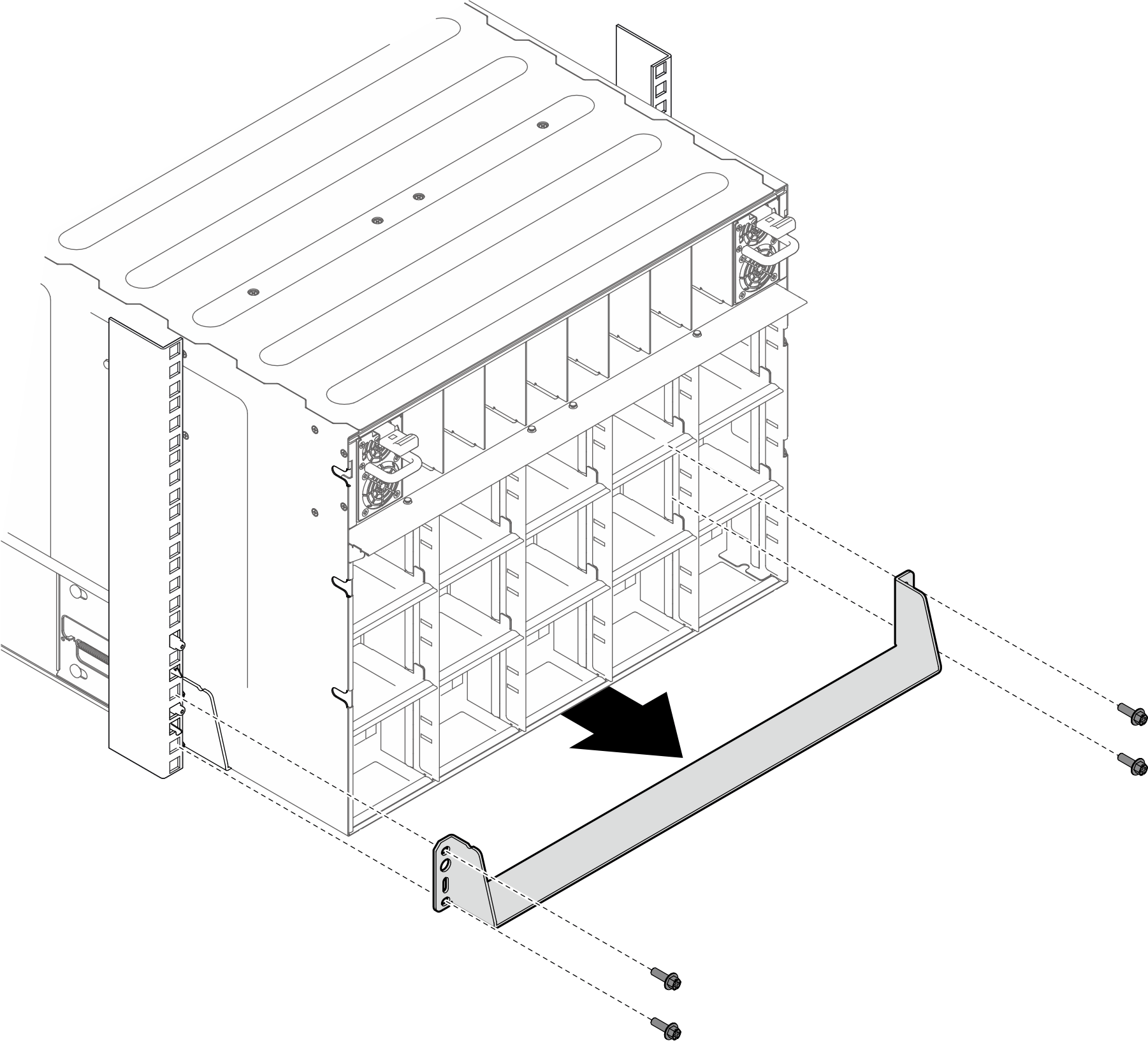 Lower support bracket removal
