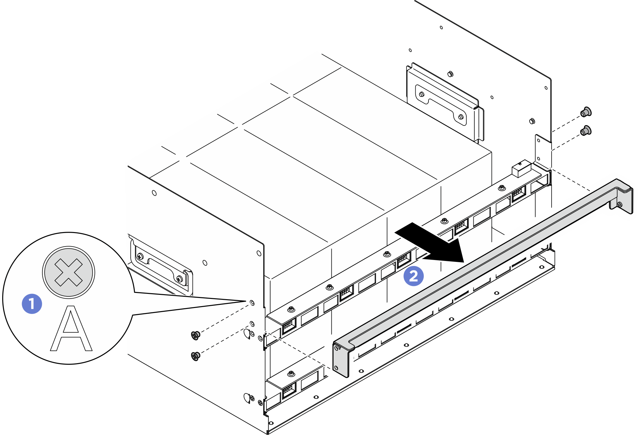 Rear support bracket removal