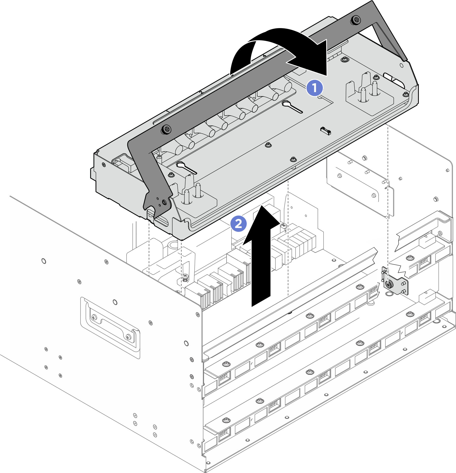 GPU power distribution board tray removal