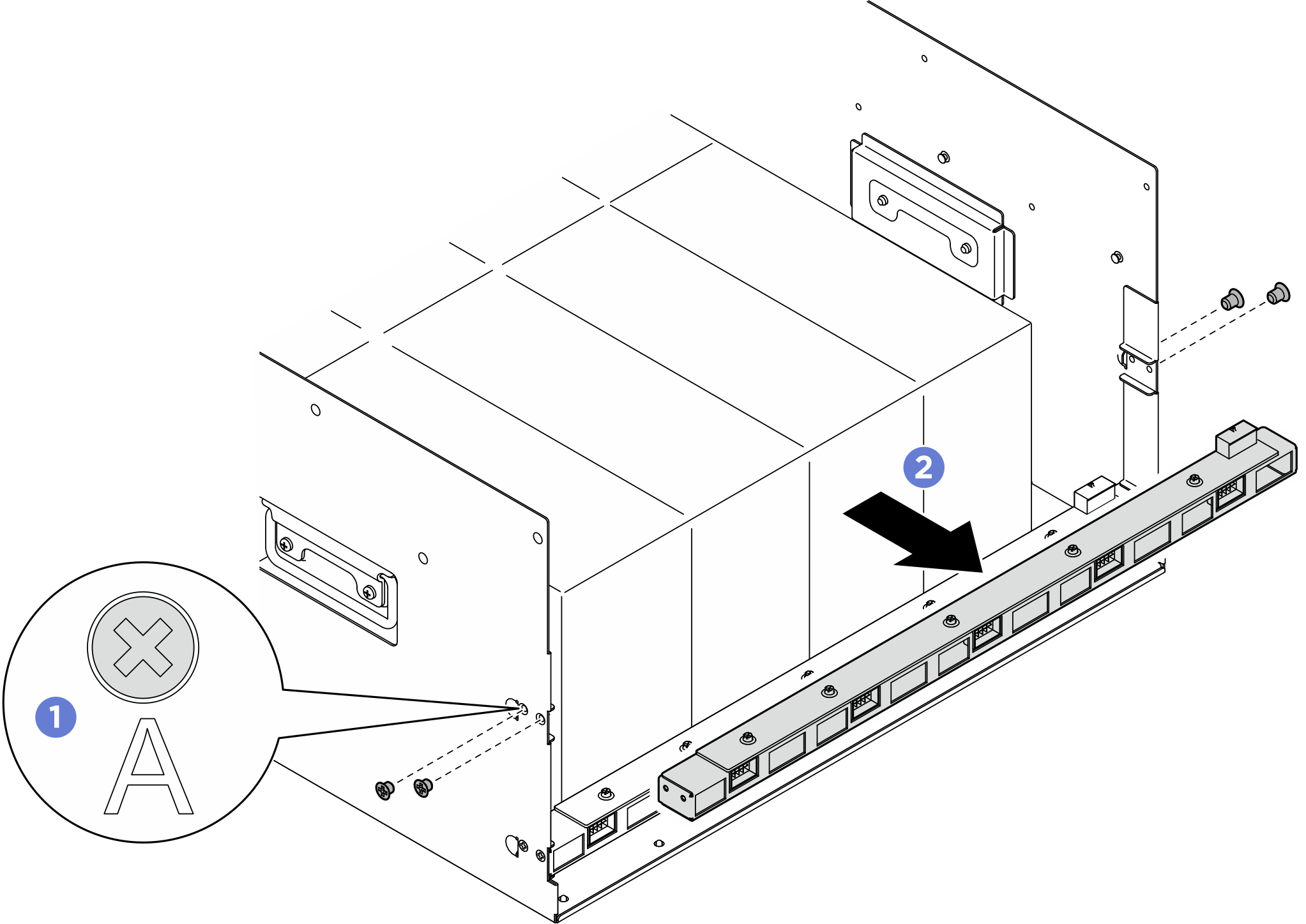 Rear fan control board module removal