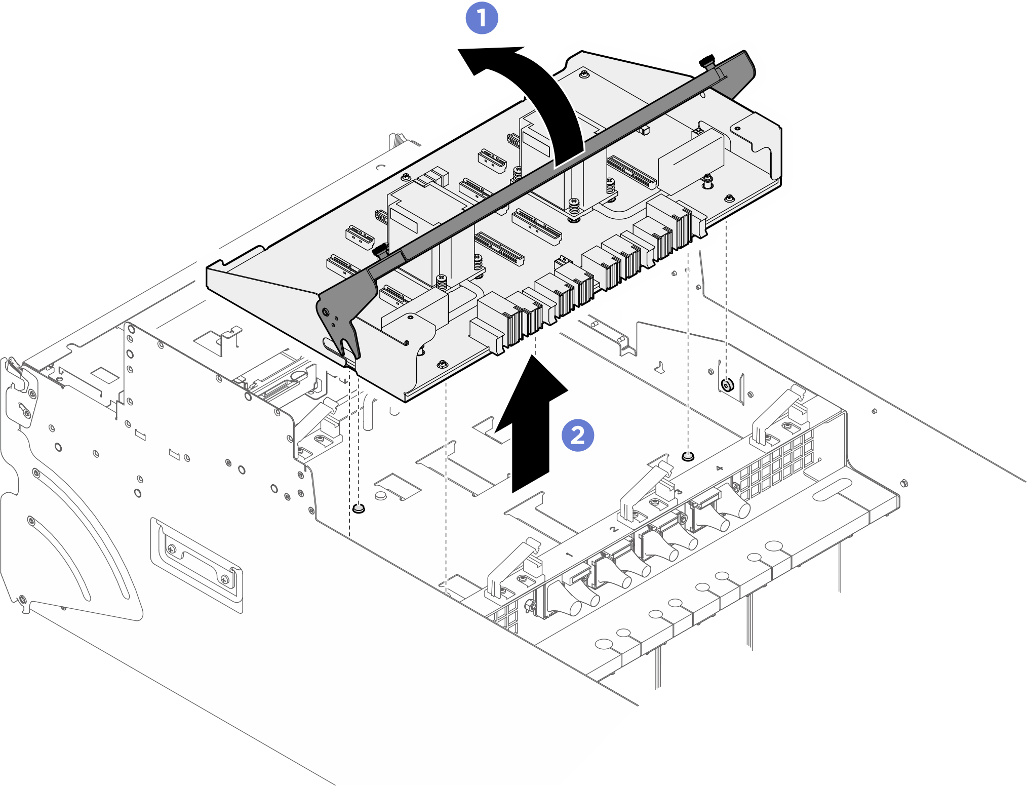 PCIe switch tray removal