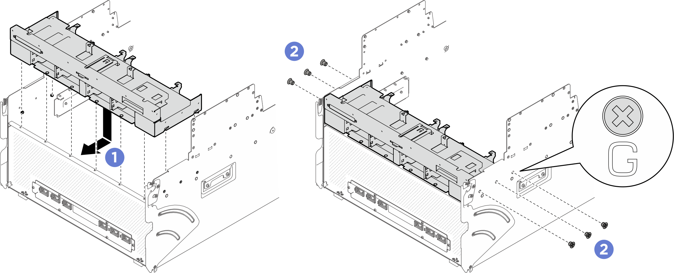 Front drive cage installation