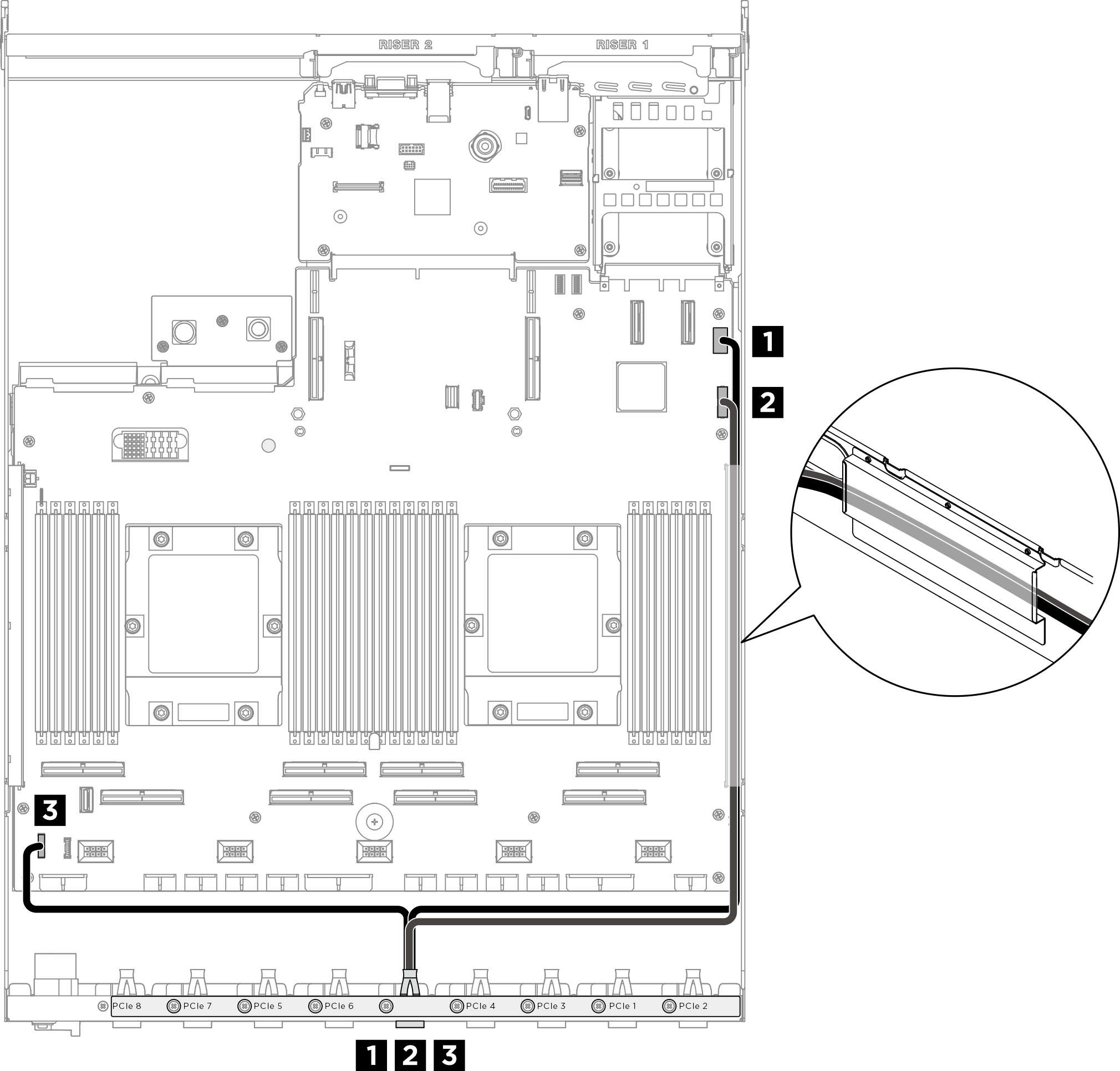 Front I/O module and integrated diagnostics panel cable routing