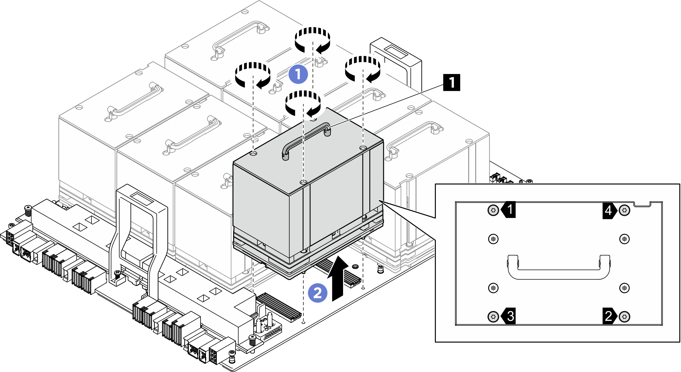 Módulo de GPU y disipador de calor removal