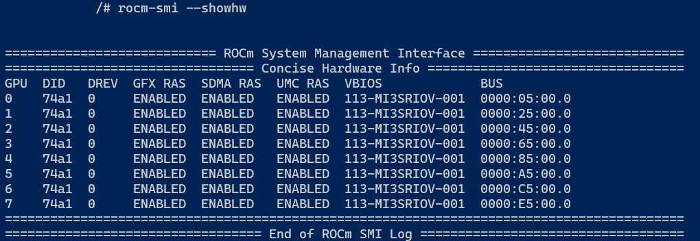 rocm-smi --showhw