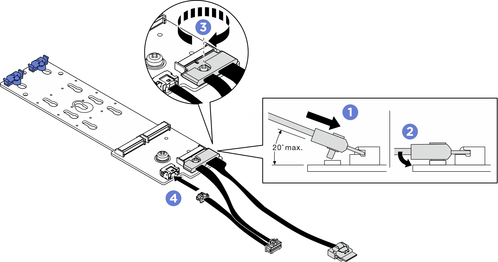 M.2 backplane cable connection