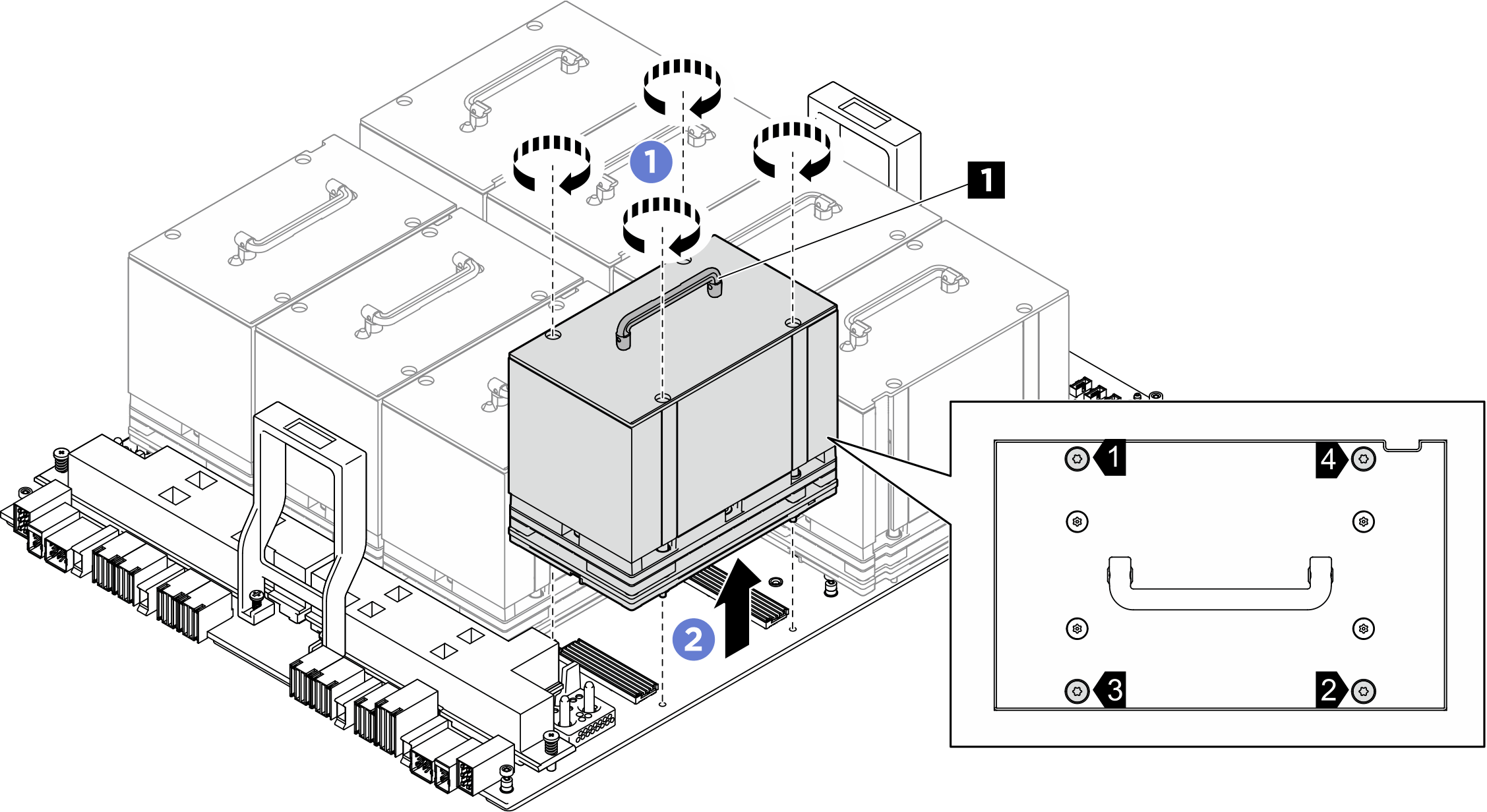 Módulo de GPU e dissipador de calor removal