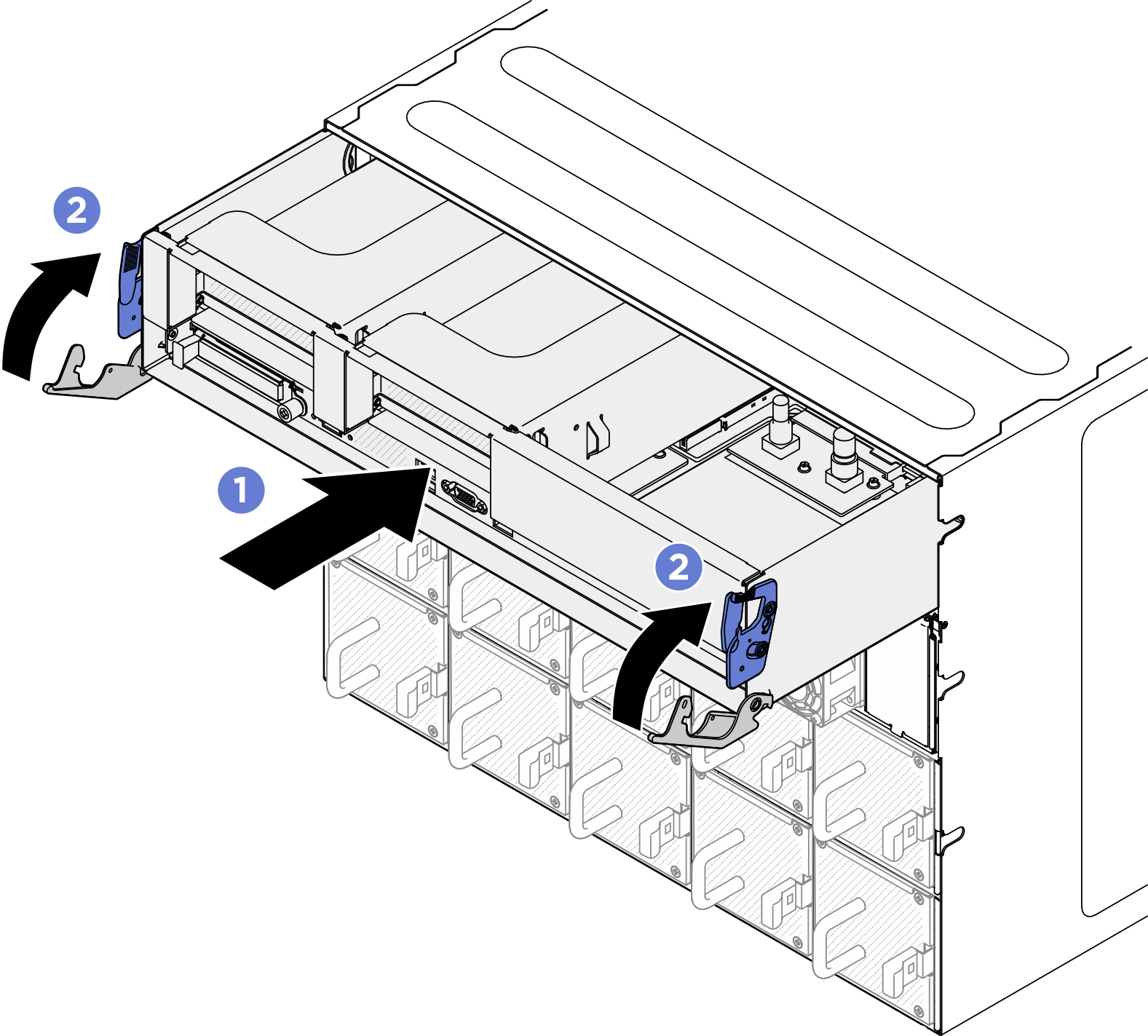 2U compute shuttle installation