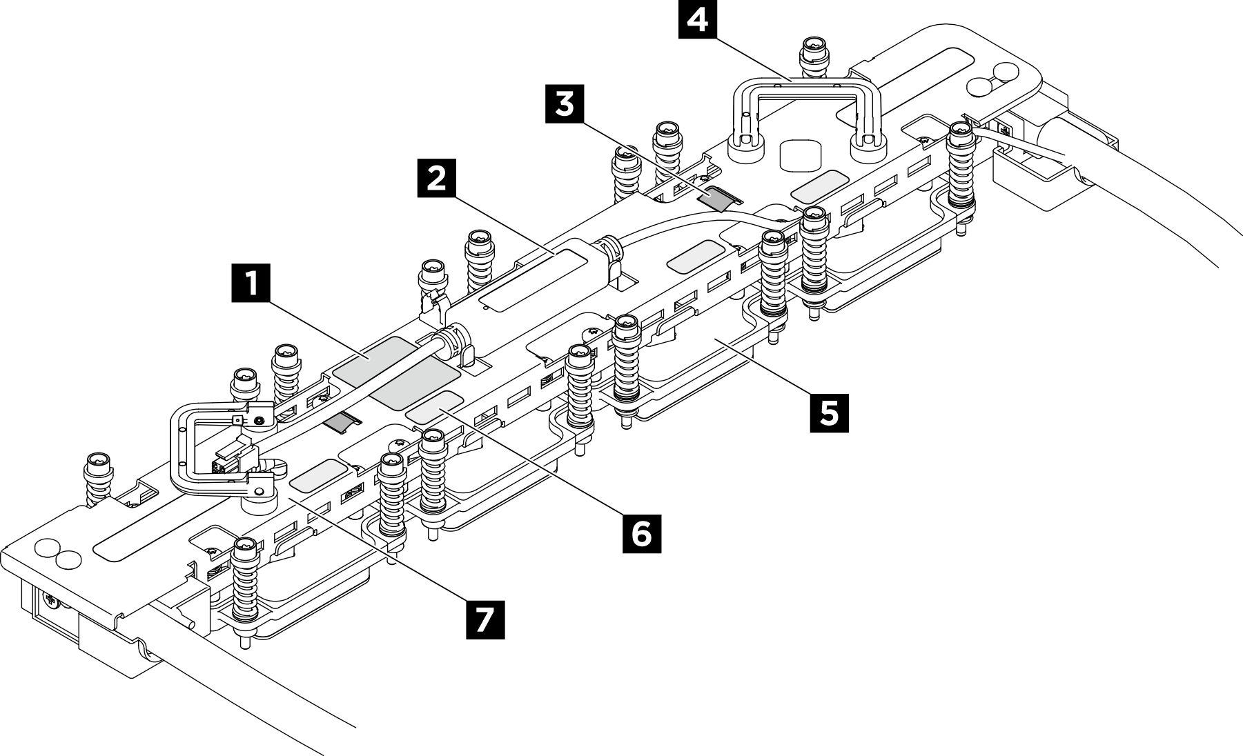 NVSwitch cold plate module components identification