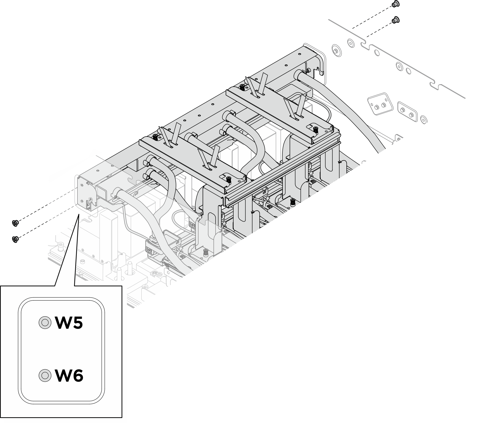 Installing the front H100/H200 GPU cold plate module manifold