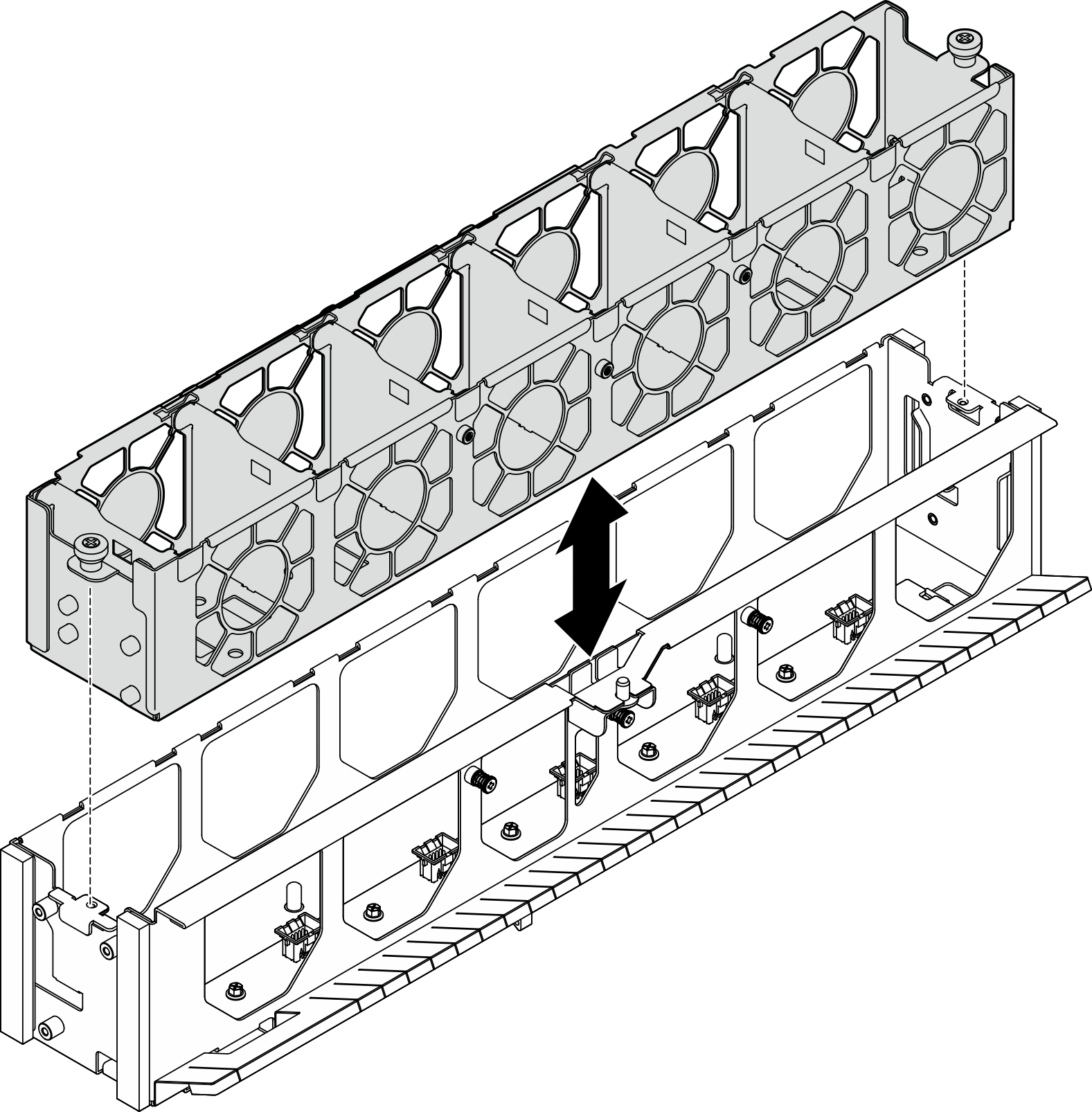 Inner fan cage installation