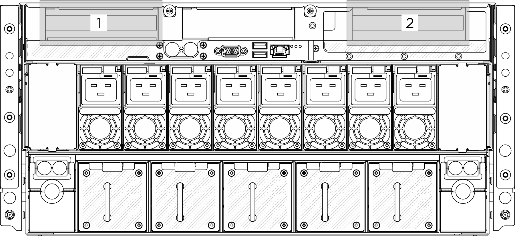 PCIe riser locations