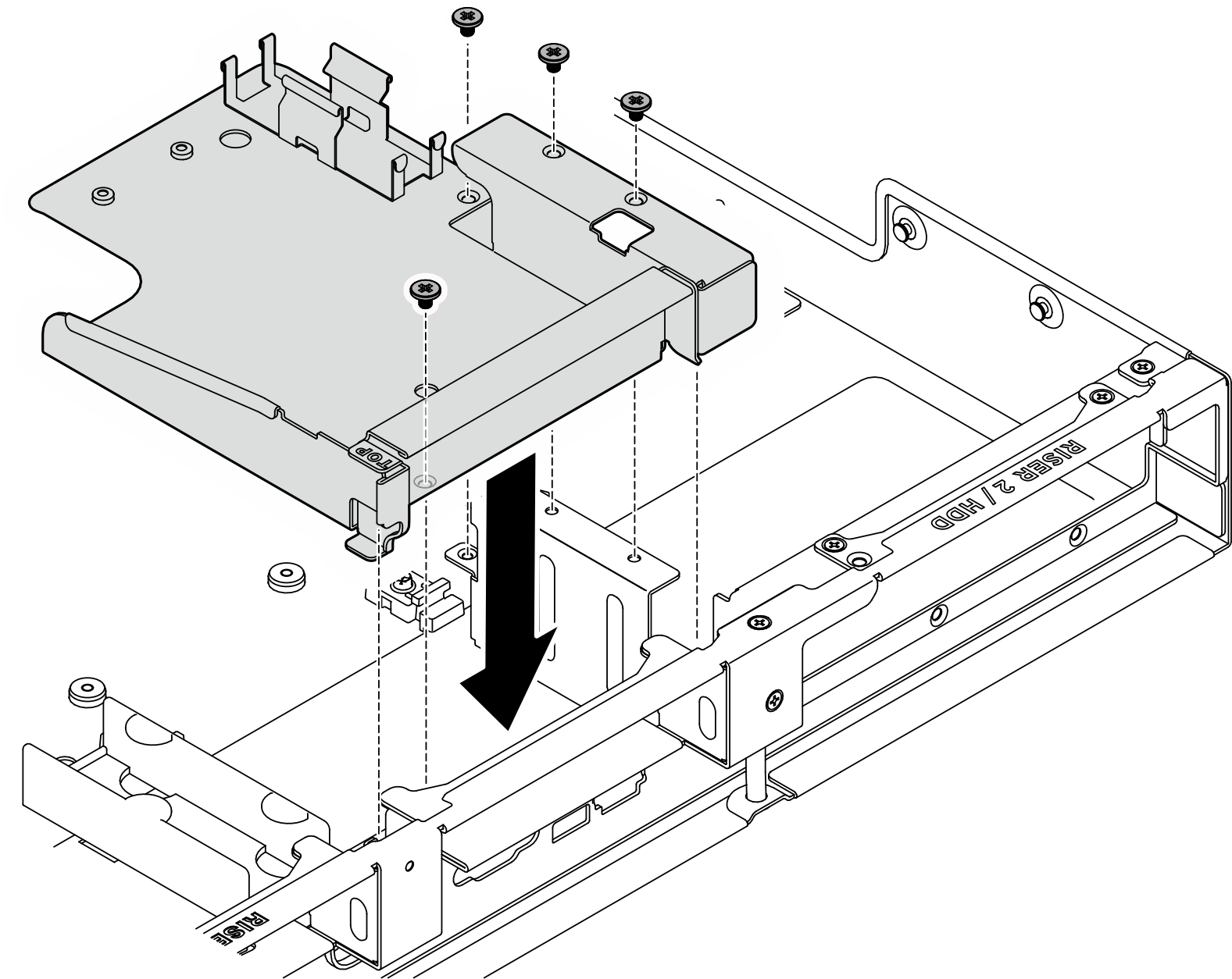 Installing the leakage sensor module bracket