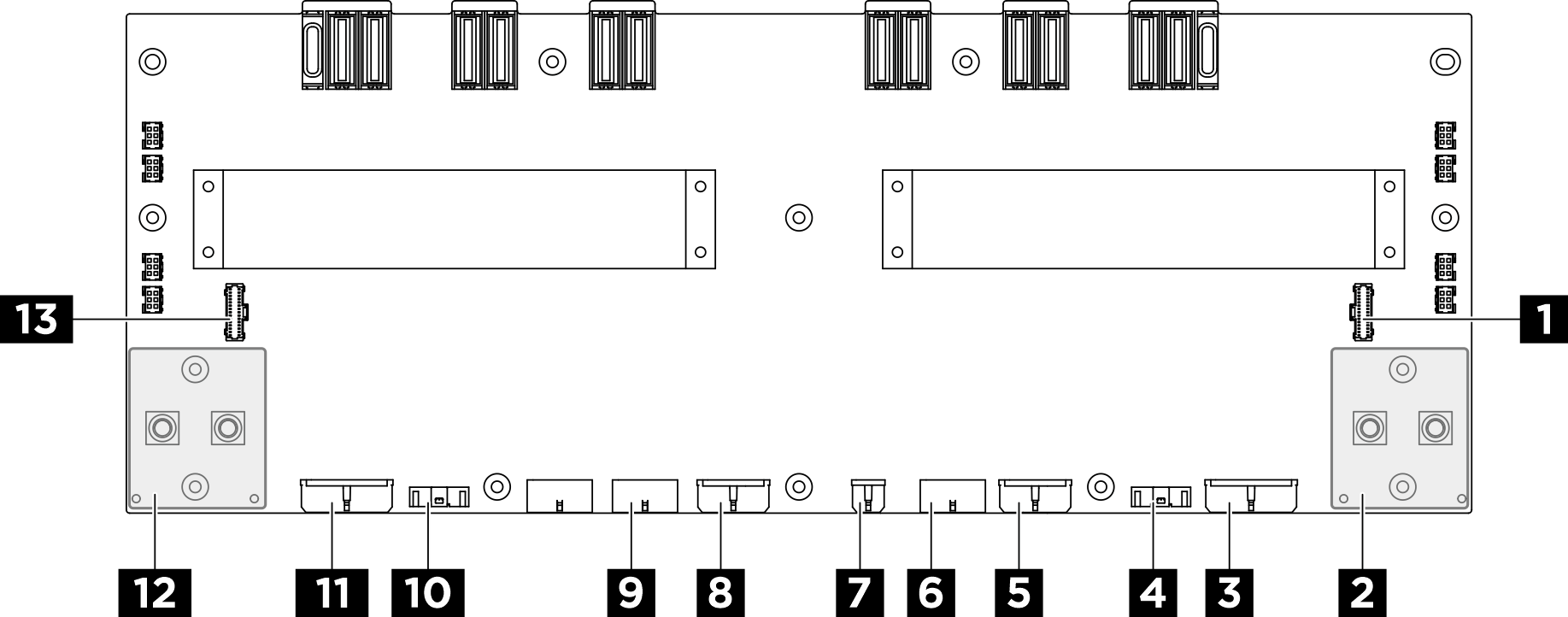 Power distribution board connectors