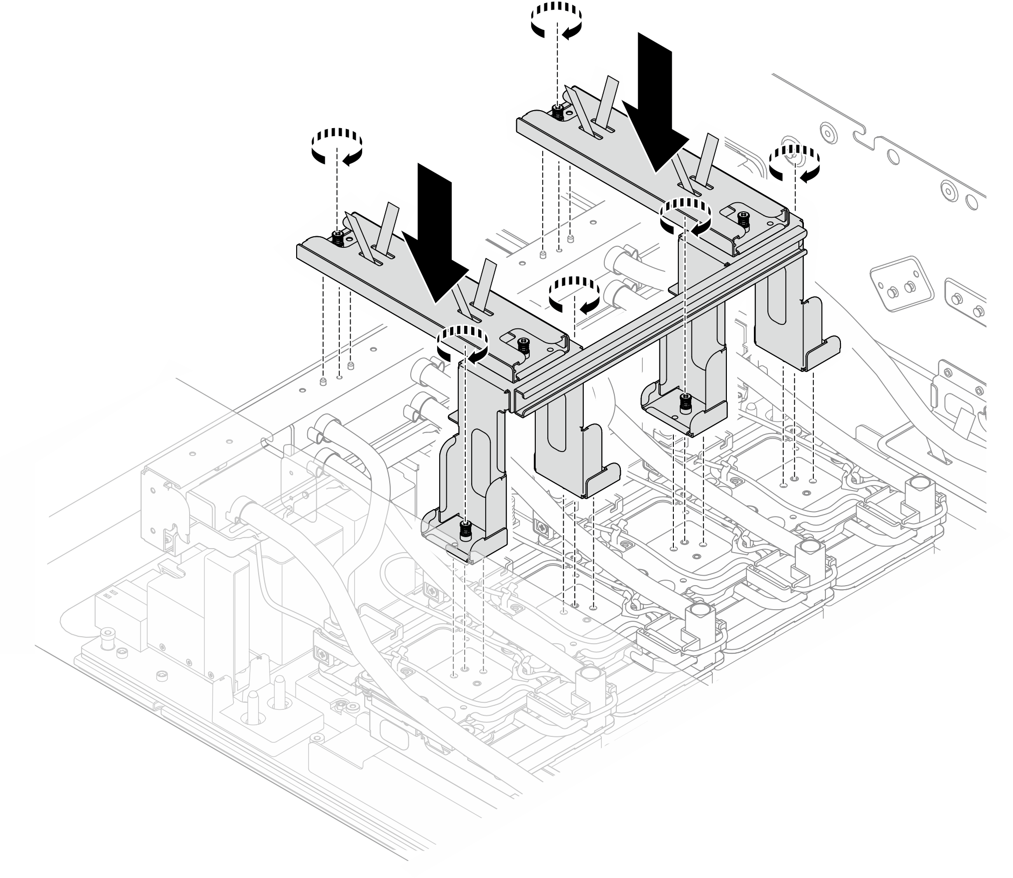 Installing the shipping brackets