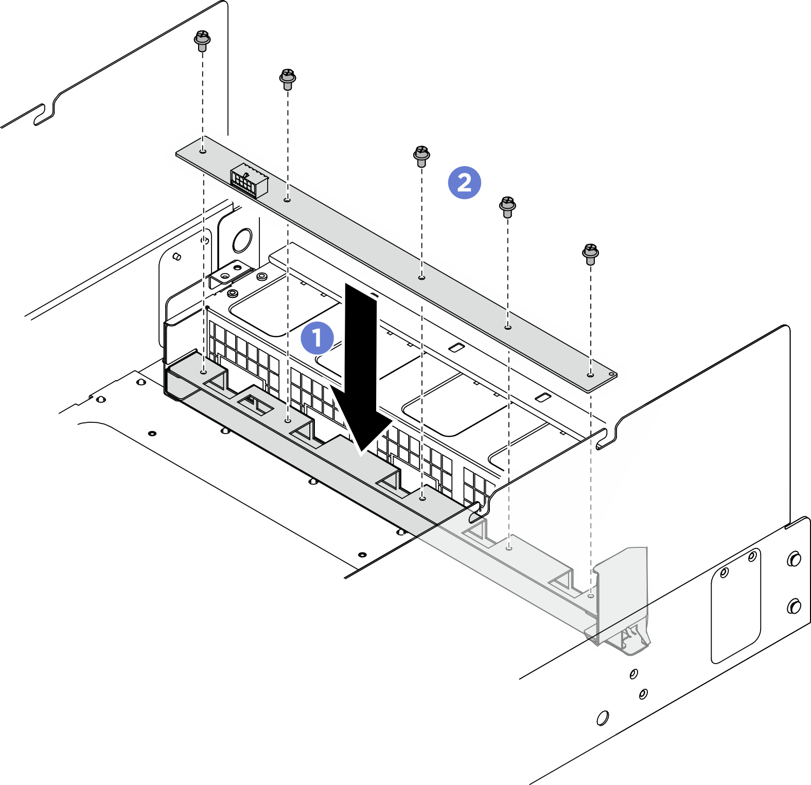 Rear fan control board installation