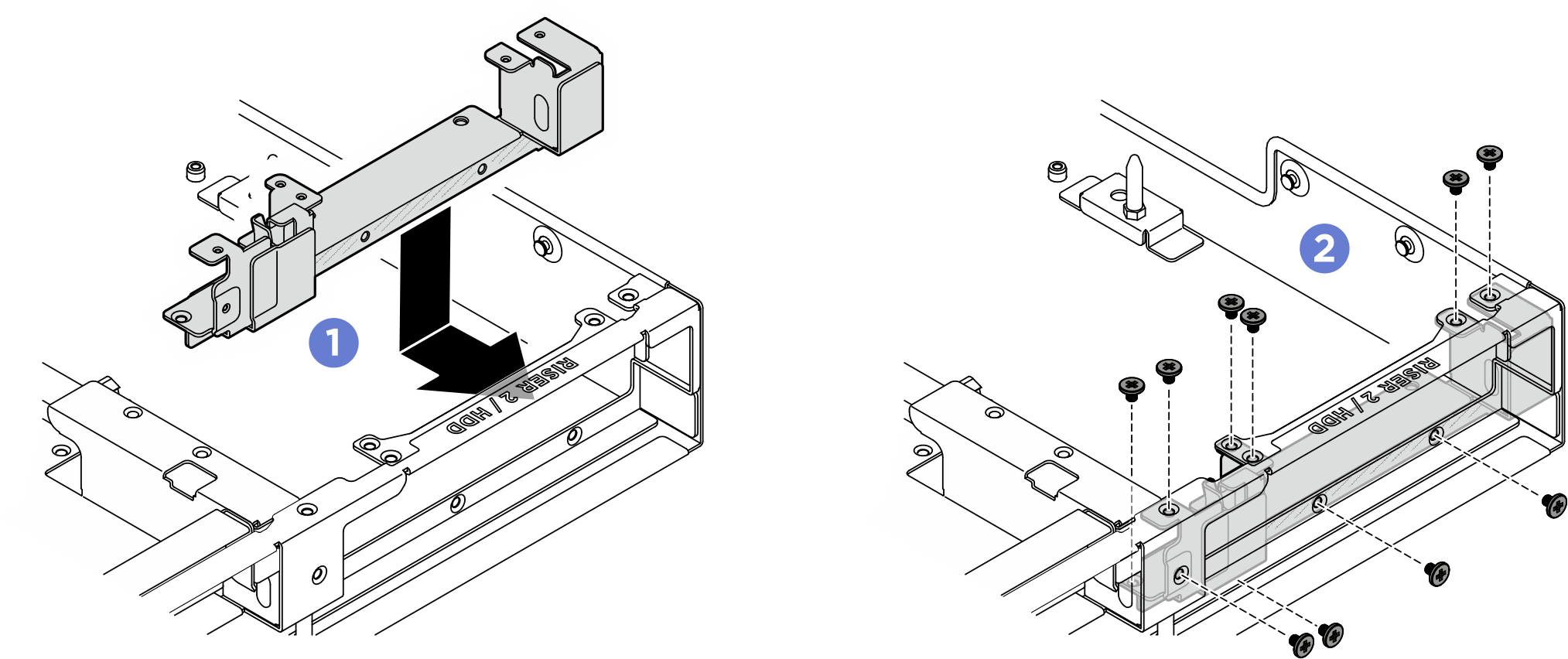 Installing rear riser support bracket