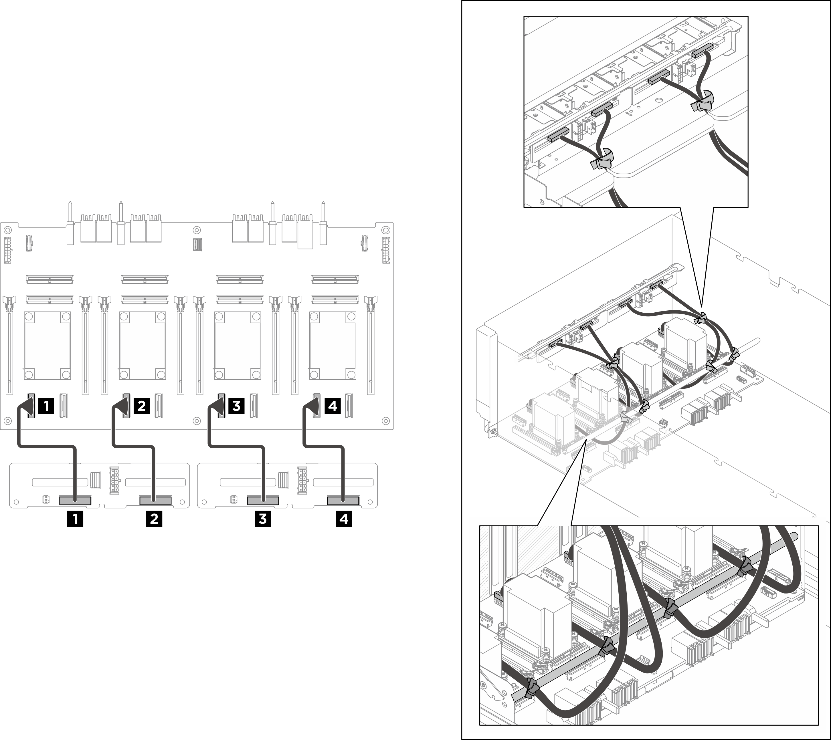 Front 2.5-inch drive backplane signal cable routing